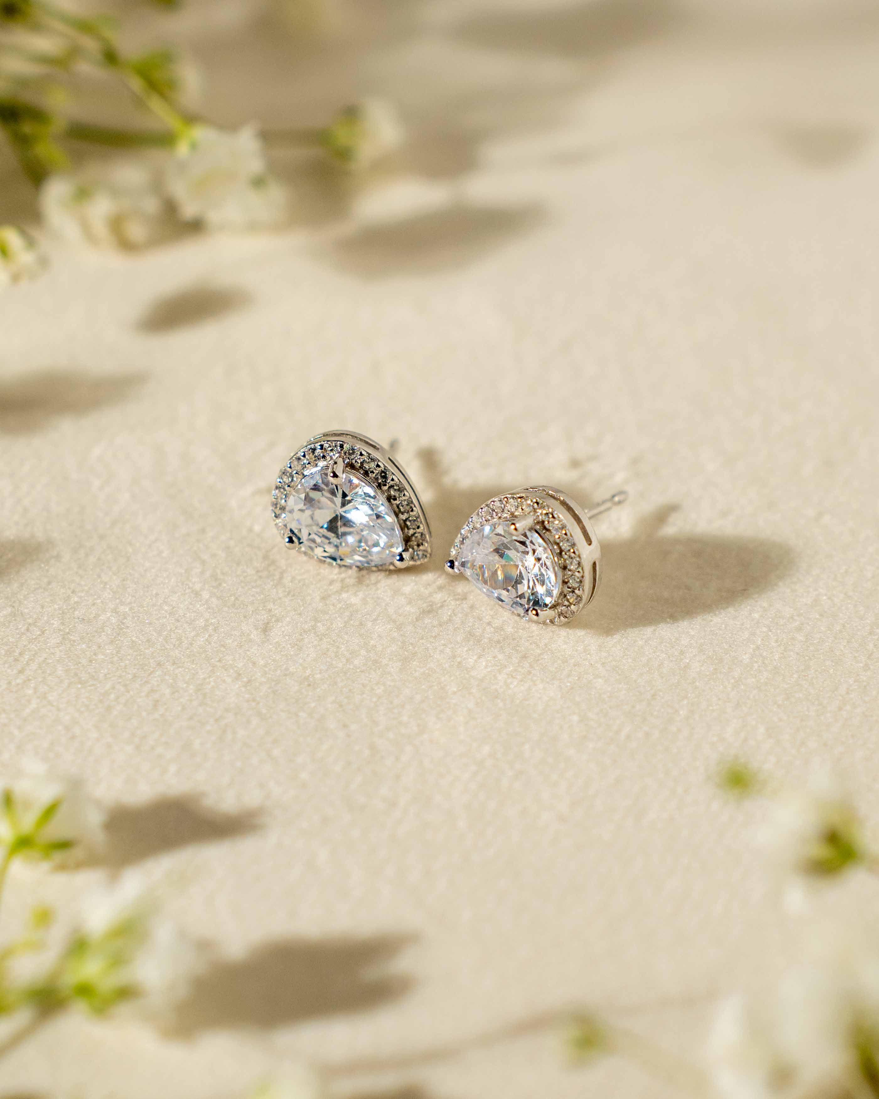 ORECCHINI LINEA ANGELICA GOCCIA BIANCA IN ARGENTO 925 E ZIRCONI