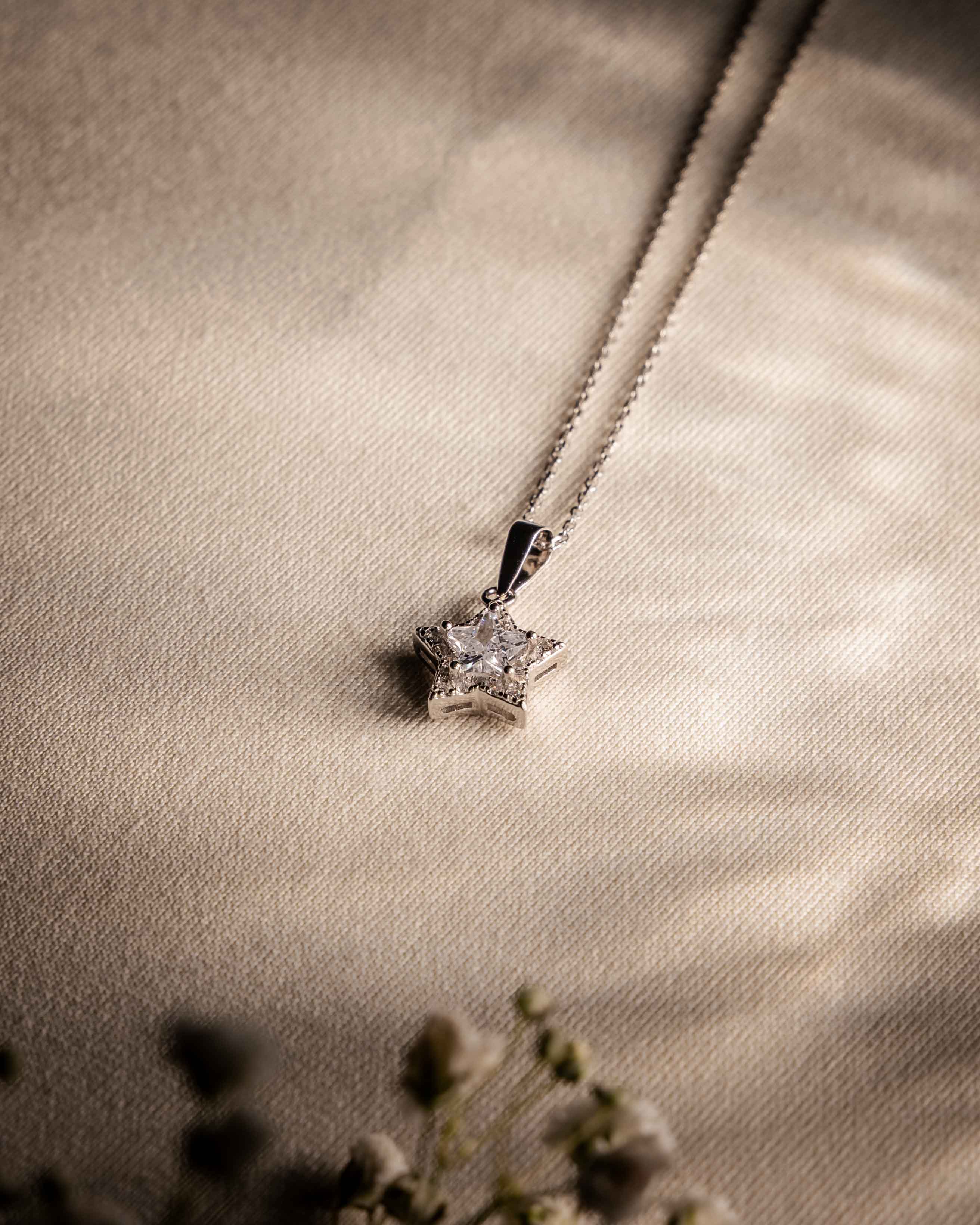 COLLANA LINEA CHIARA STELLA BIANCO ARGENTO 925 E ZIRCONI