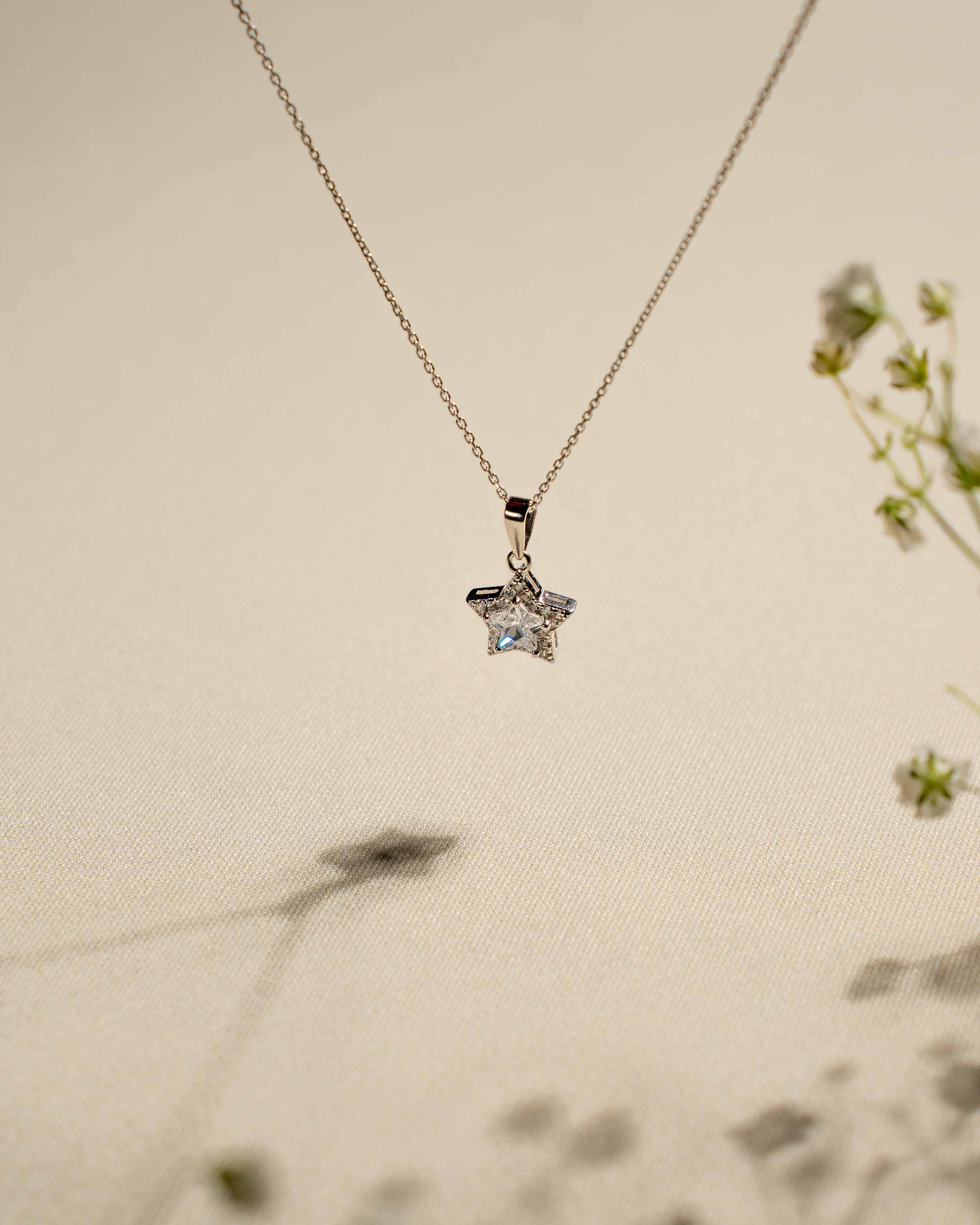COLLANA LINEA CHIARA STELLA BIANCO ARGENTO 925 E ZIRCONI