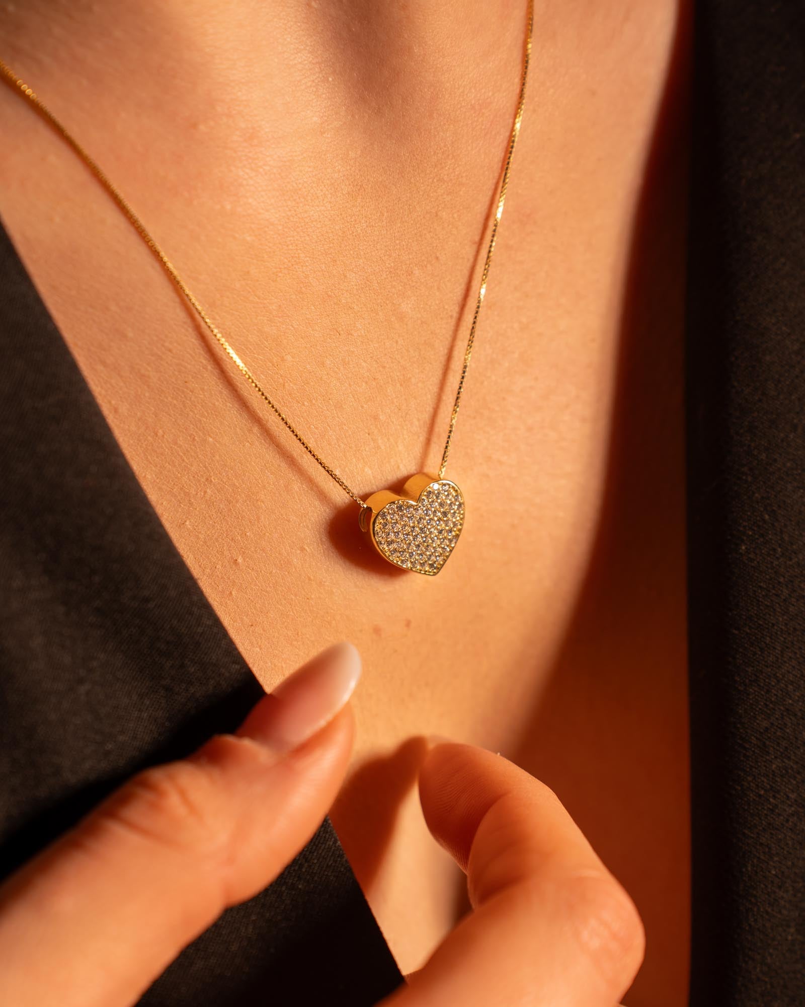 COLLANA LINEA HEART ORO IN ARGENTO 925 E ZIRCONI