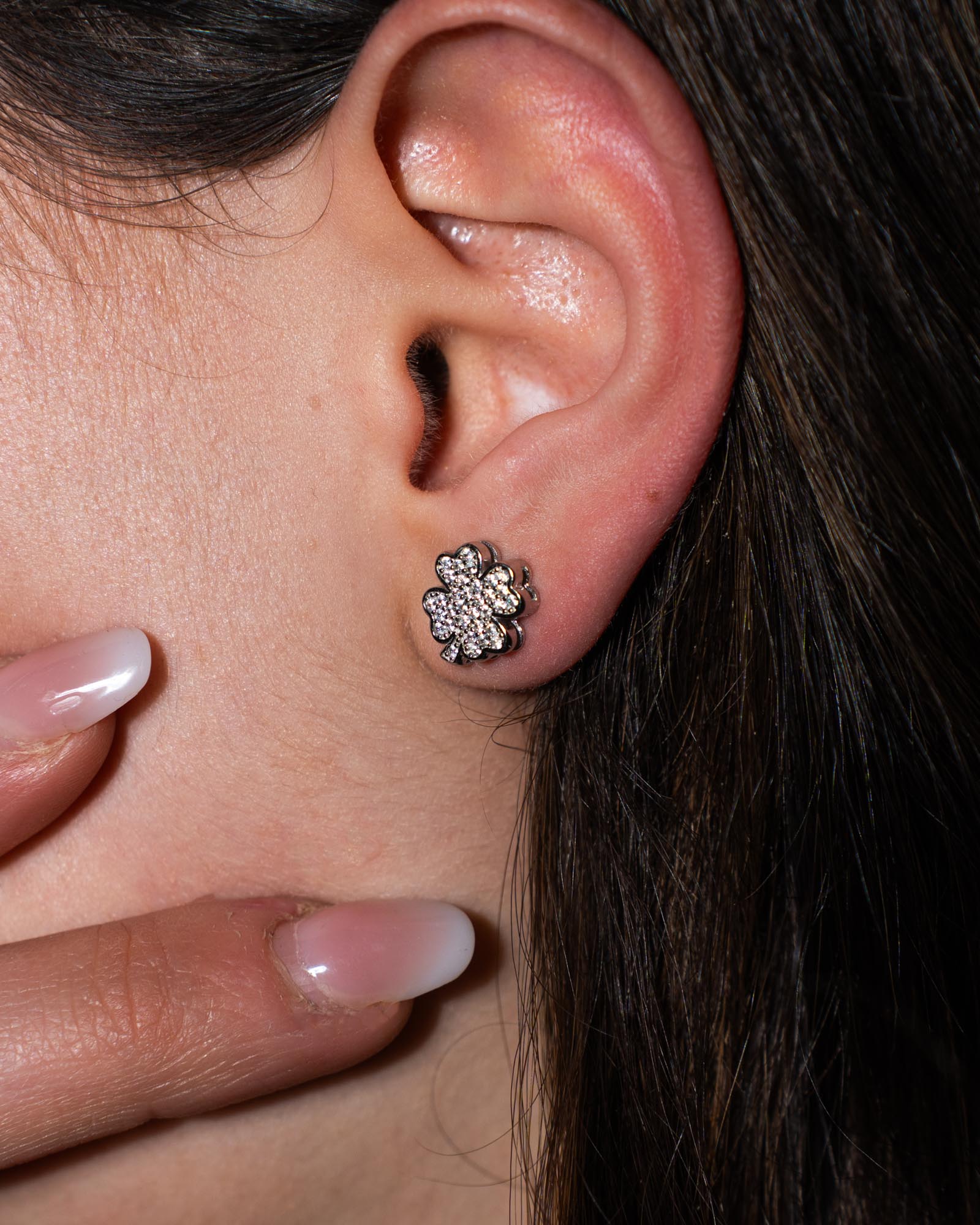 ORECCHINI LINEA QUADRIFOGLIO IN ARGENTO 925 E ZIRCONI