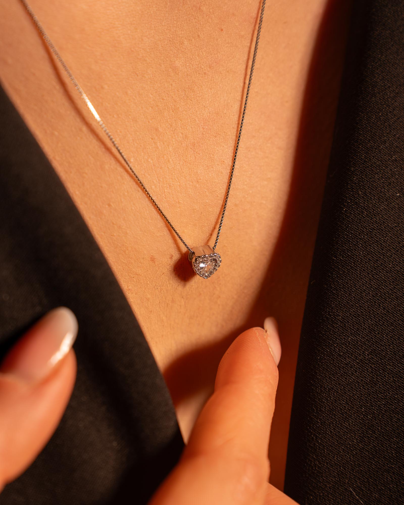 COLLANA LINEA EVA ARGENTO 925 ZIRCONI BIANCHI