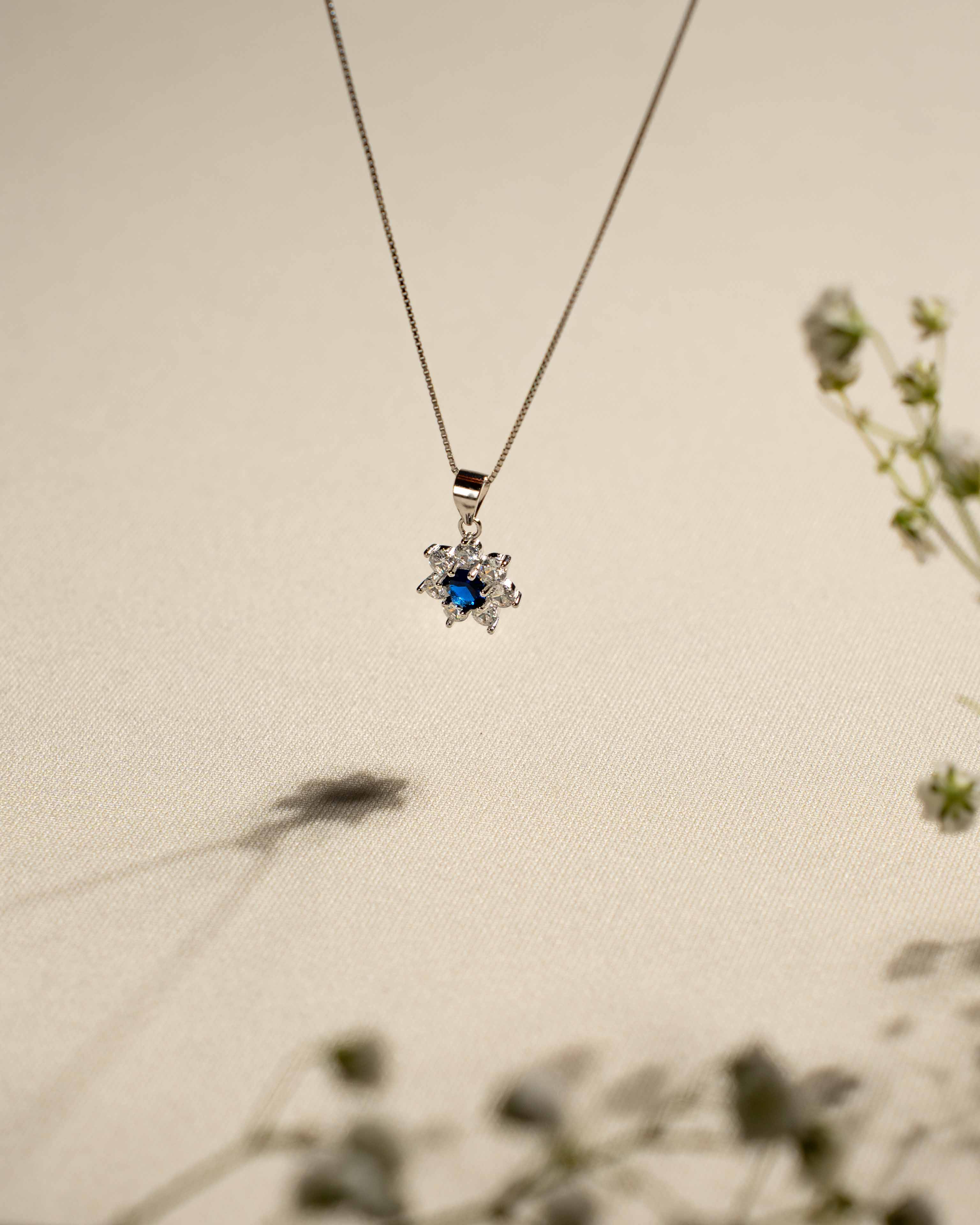COLLANA LINEA KELLY ARGENTO 925 ZIRCONI BIANCHI E BLU