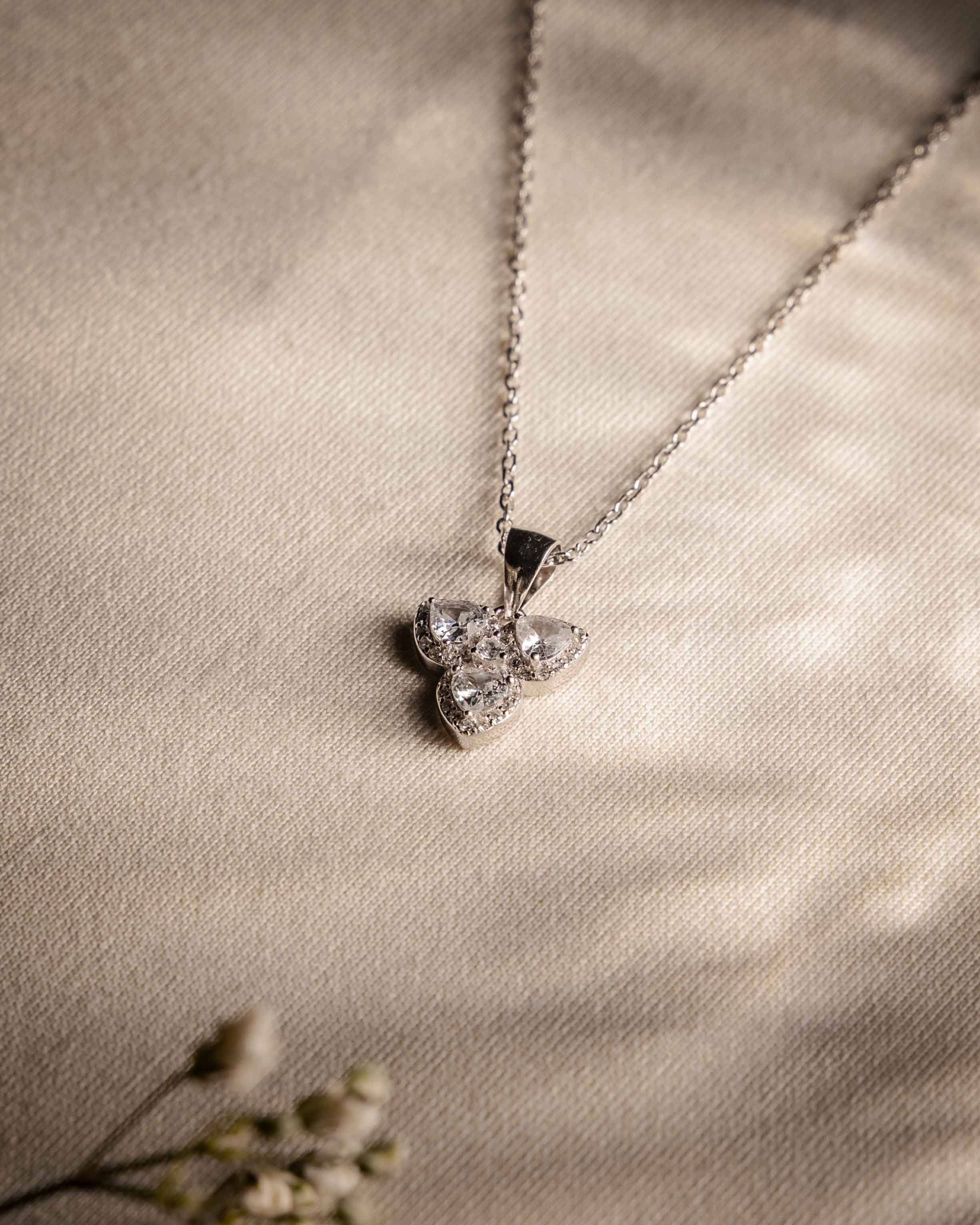 COLLANA TRI DI CUORI IN ARGENTO 925 E ZIRCONI