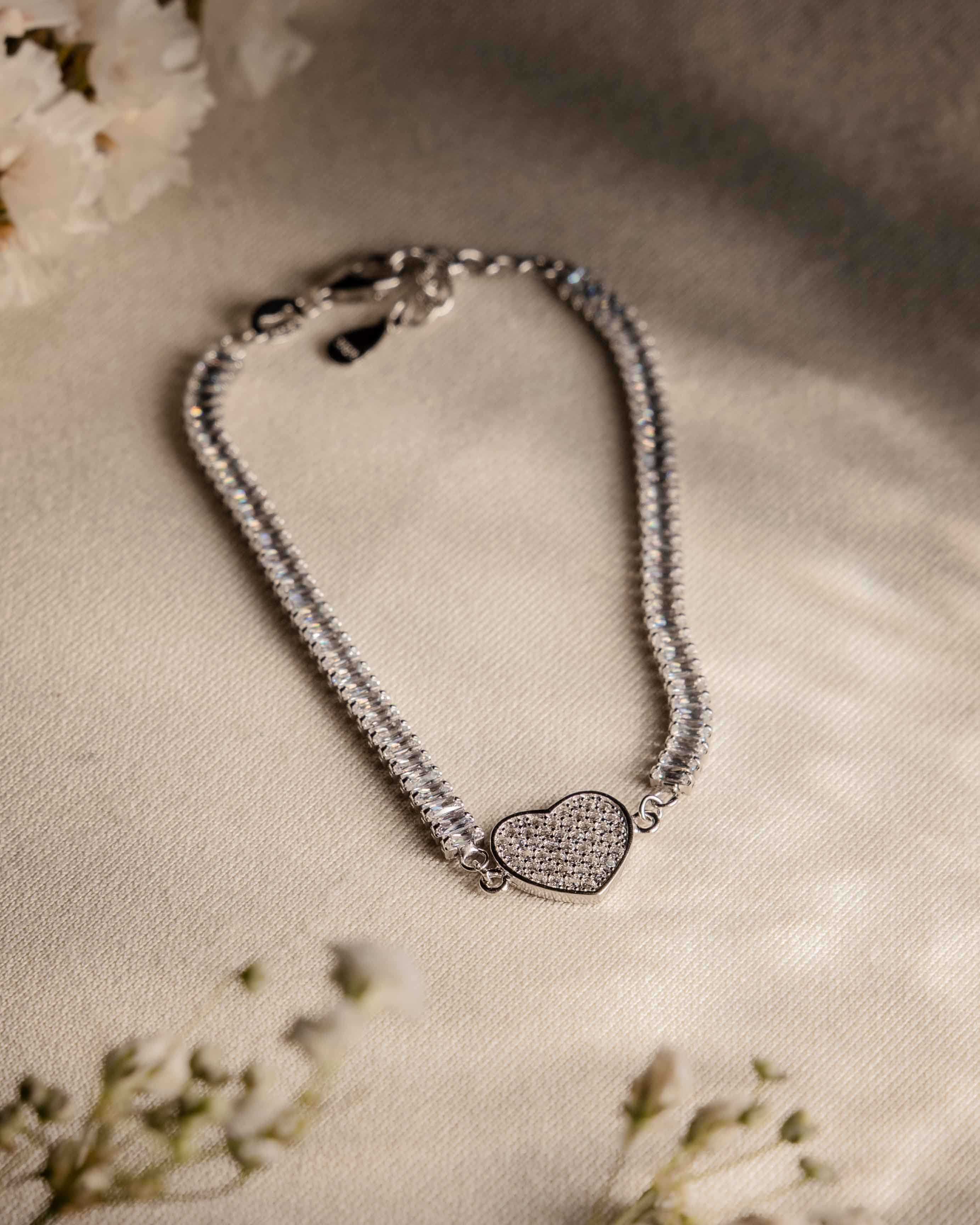 BRACCIALE GRACE ZIRCONI BAGUETTE BIANCO IN ARGENTO 925