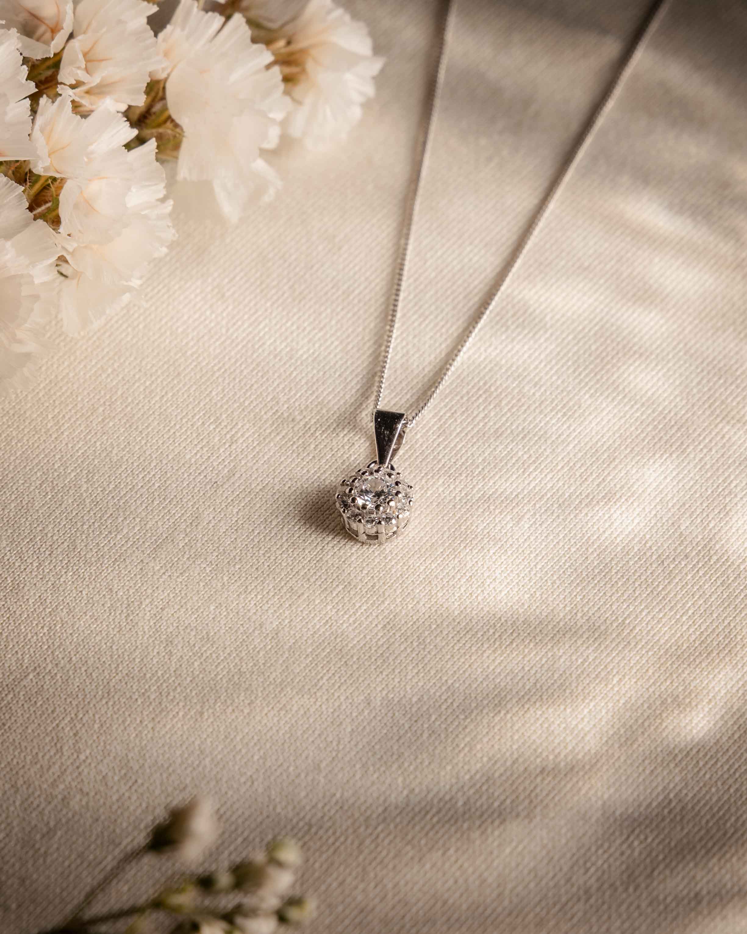 COLLANA LINEA DARIA CON ZIRCONI BIANCHI IN ARGENTO 925