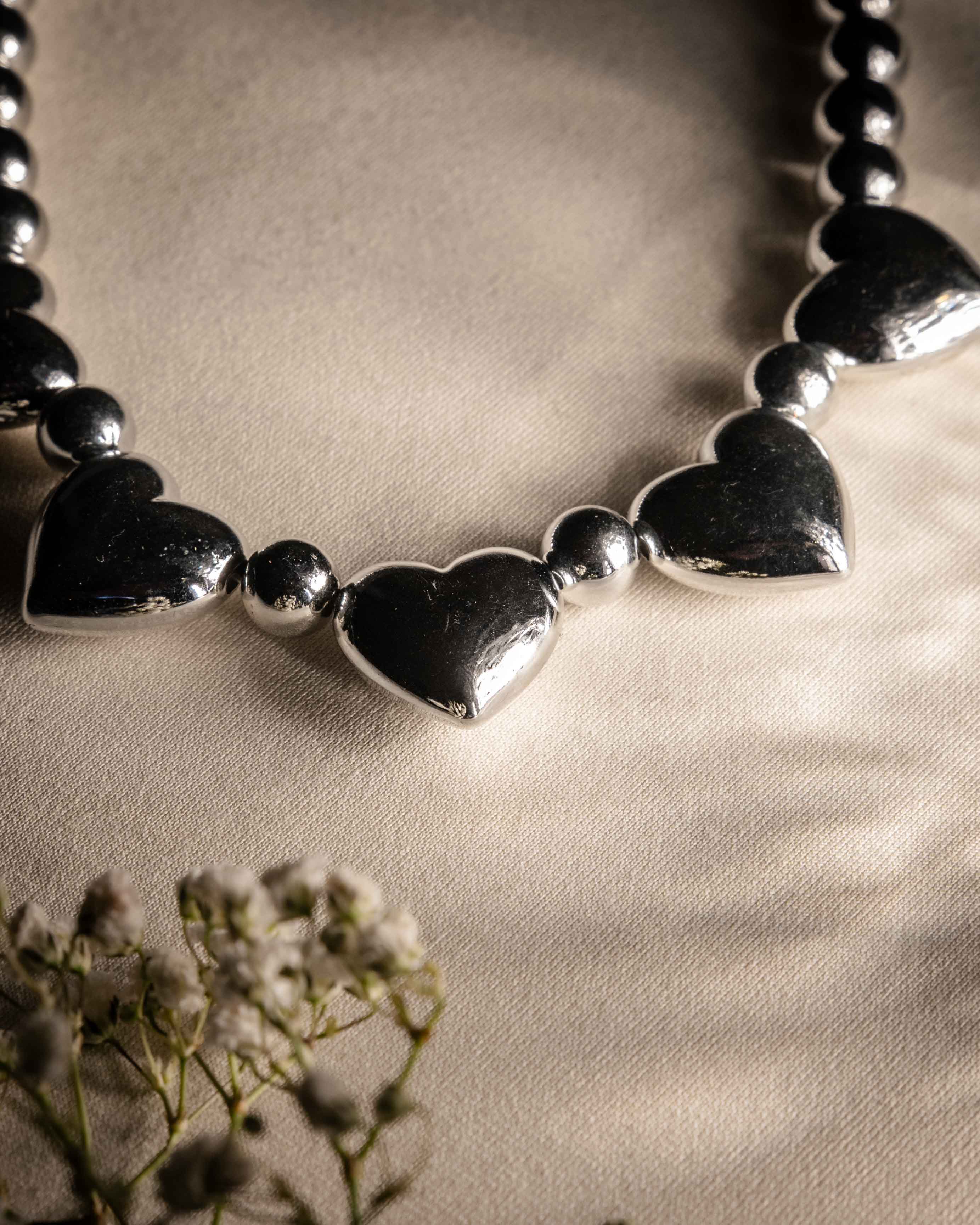 COLLANA LORY 5 CUORI IN ACCIAIO