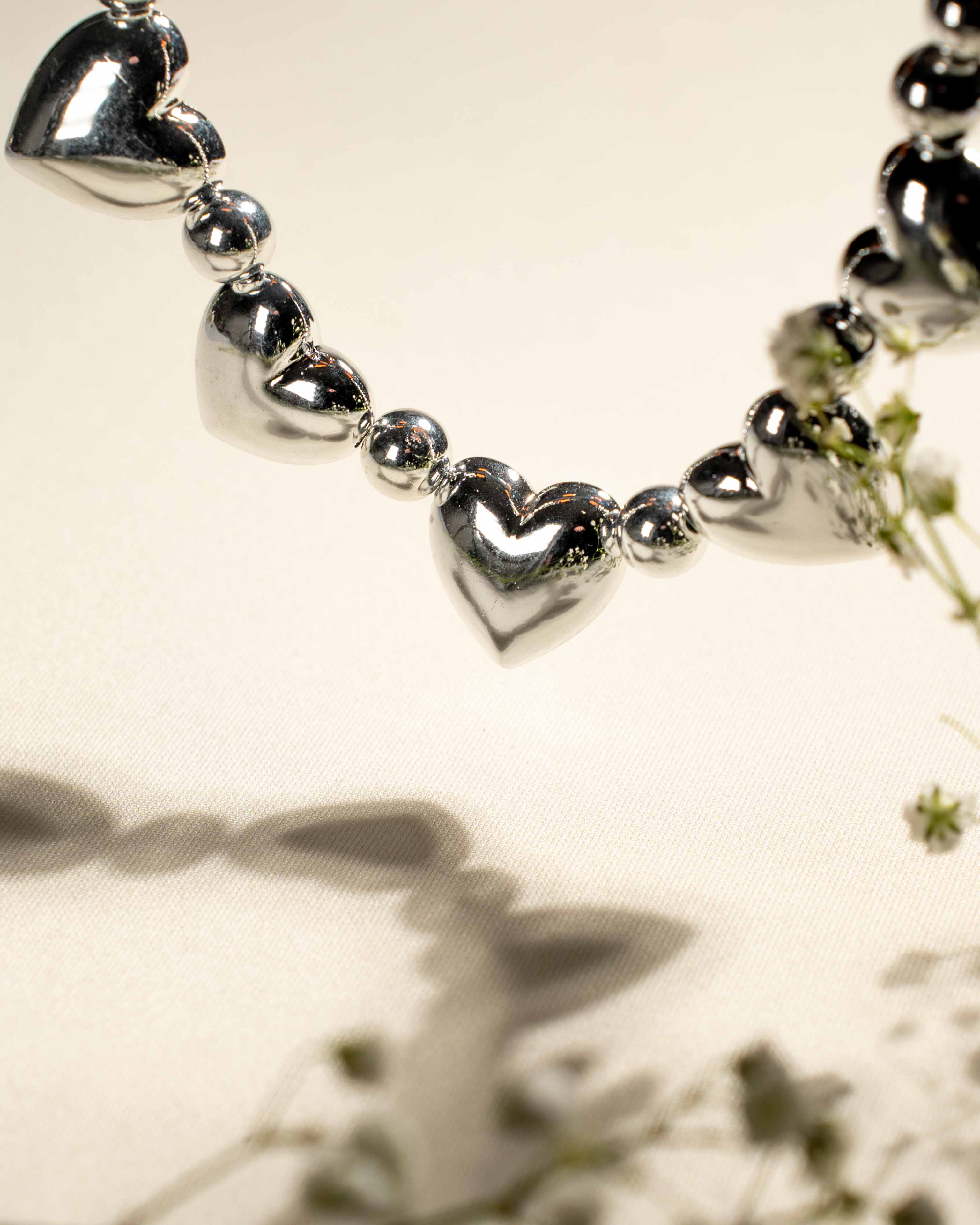 COLLANA LORY 5 CUORI IN ACCIAIO