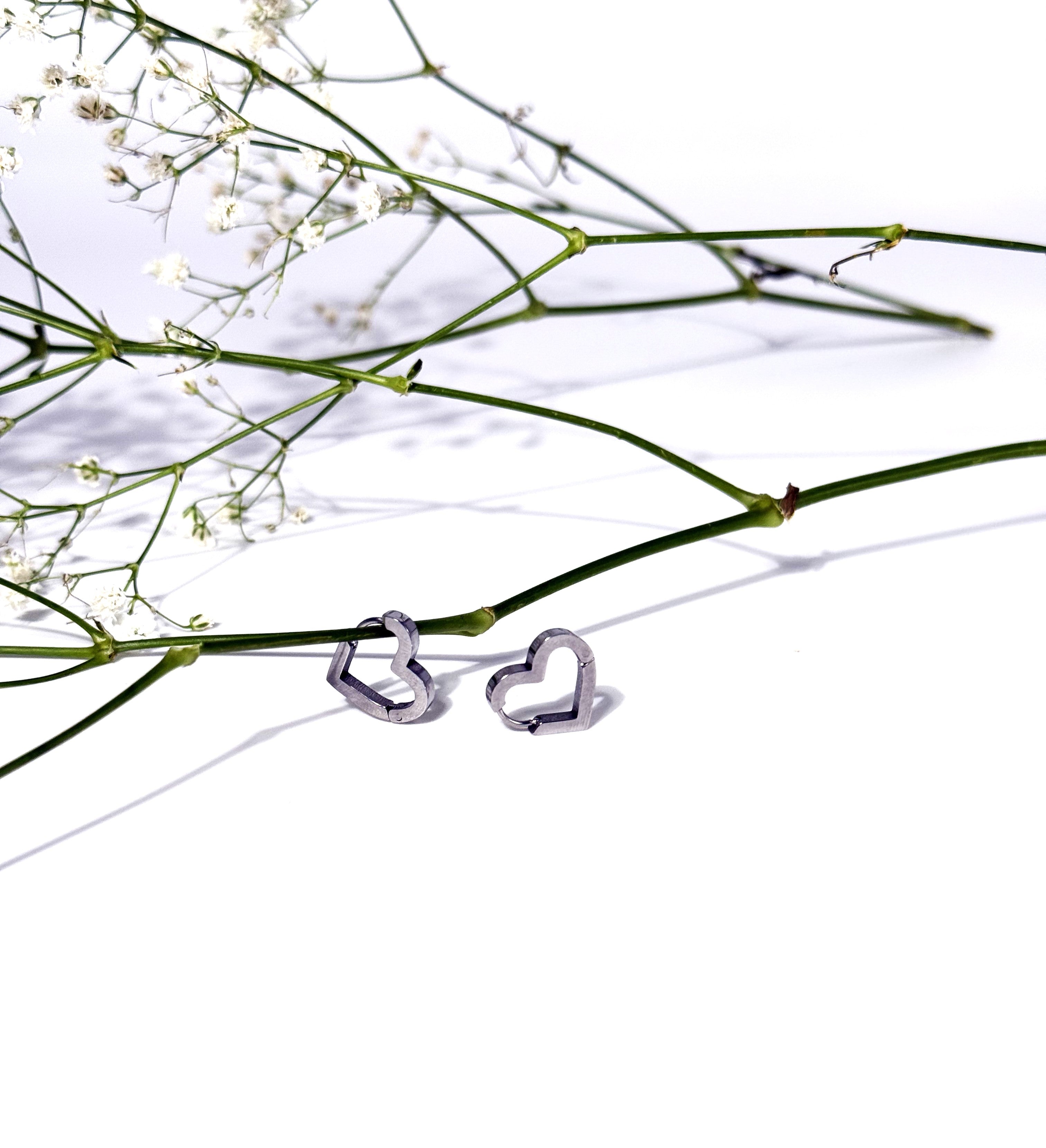 ORECCHINO CUORE BABY SIMPLE ACCIAIO 304 SILVER