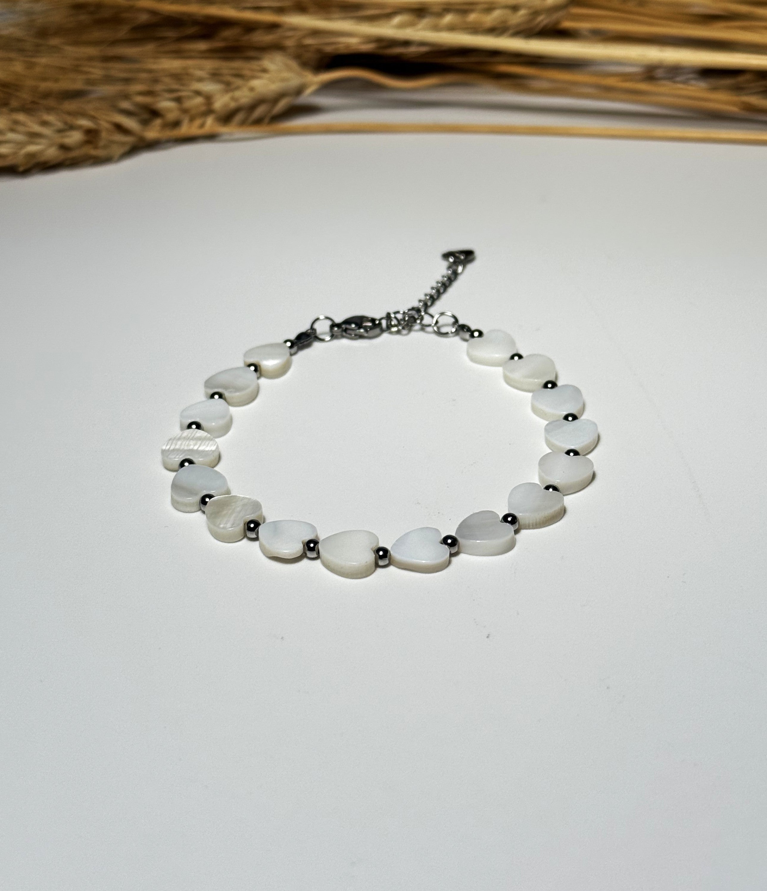 CAVIGLIERA CUORE PERLATO IN ACCIAIO