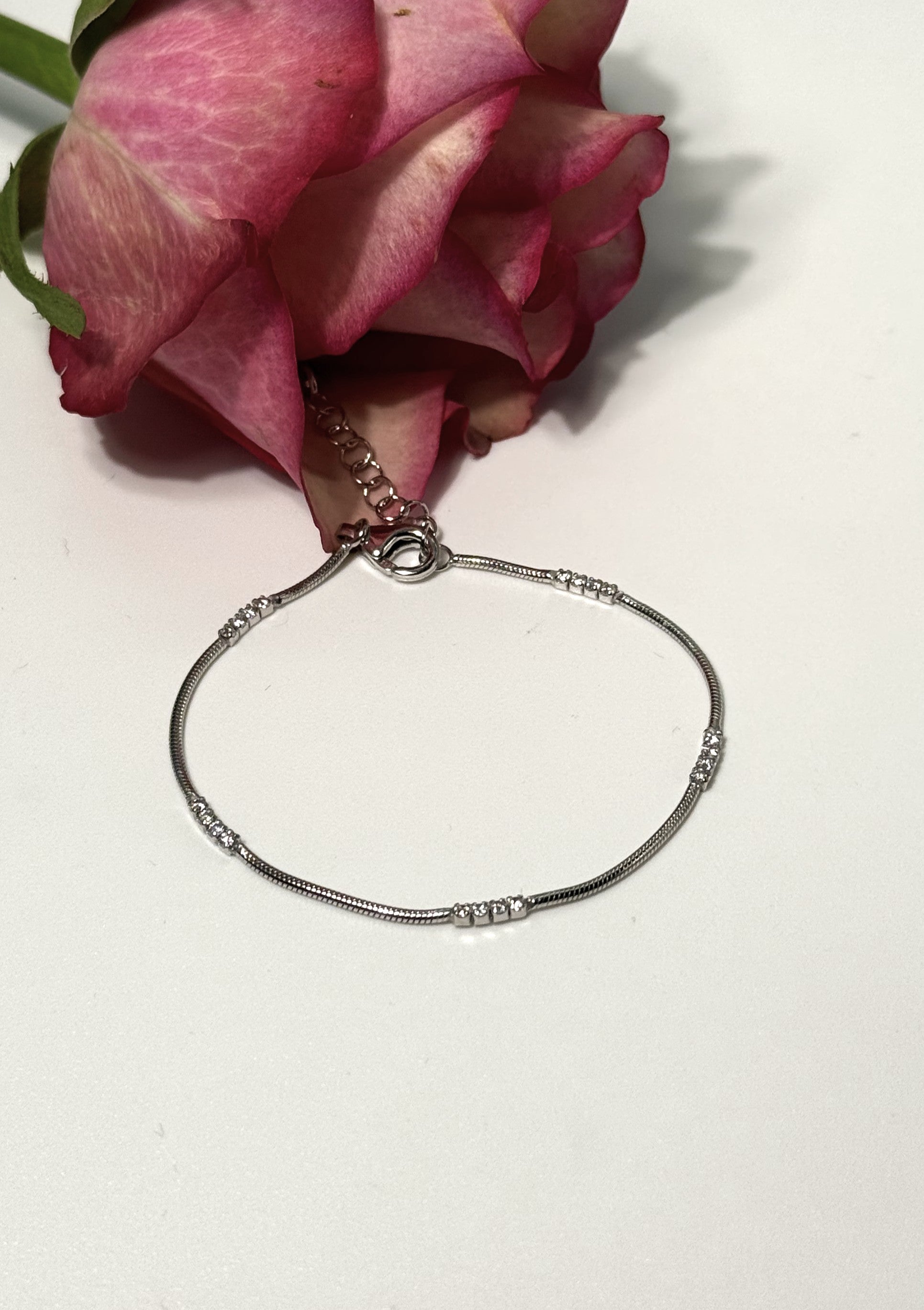 BRACCIALE TENNIS CODA DI TOPO ARGENTO 925