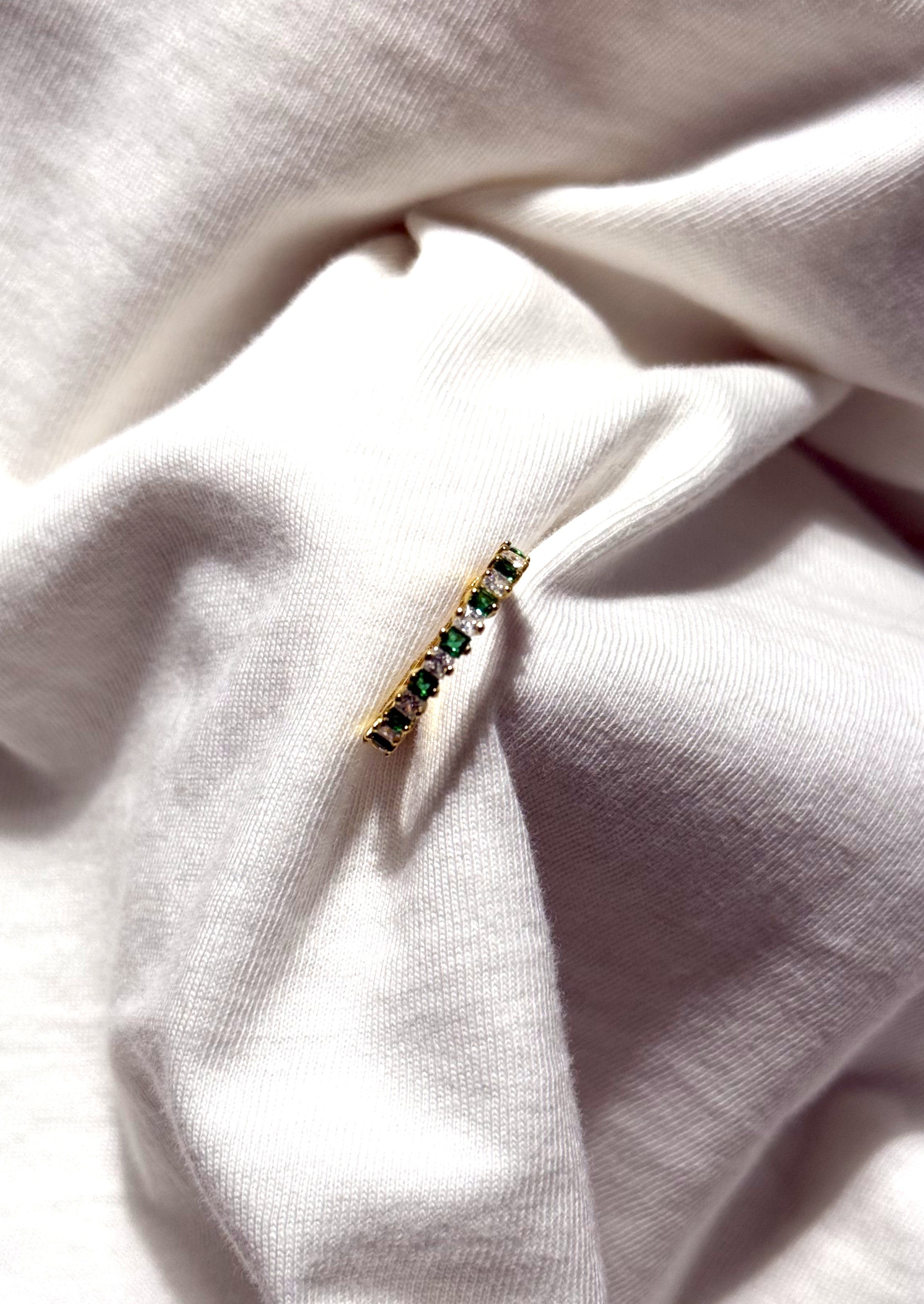 ANELLO ADELE ARGENTO 925 COL.ORO ZIRCONI BIANCO/VERDE