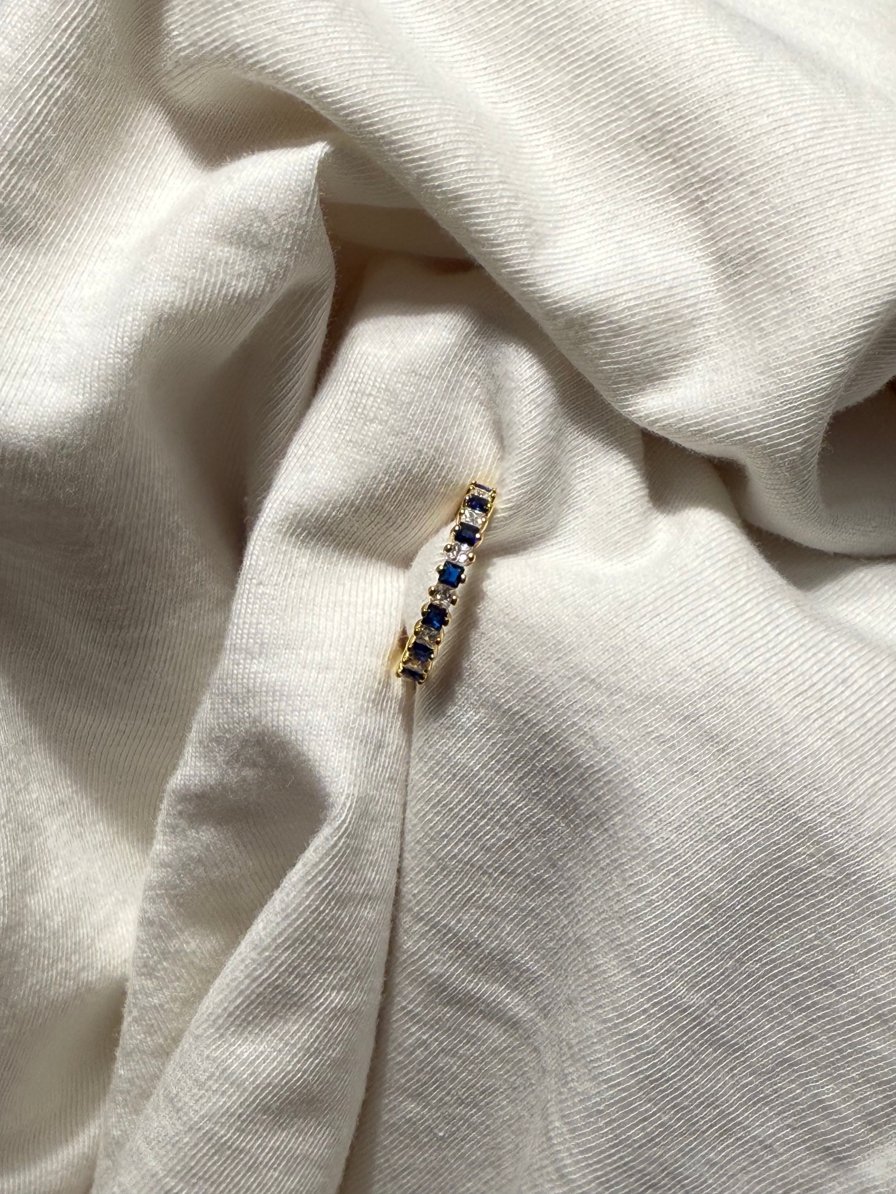 ANELLO ADELE ARGENTO 925 COL.ORO ZIRCONI BIANCO/BLU