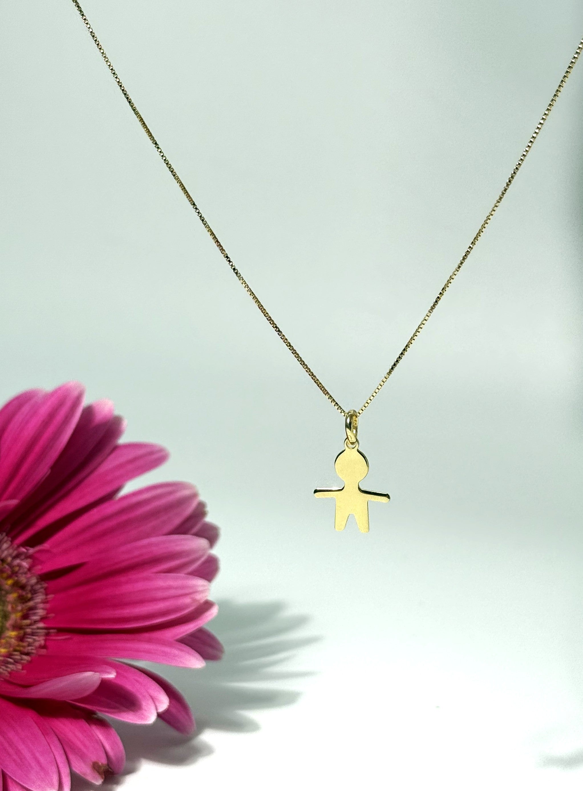 COLLANA CON CIONDOLO BIMBO (1.5CM) IN ARGENTO 925 GOLD