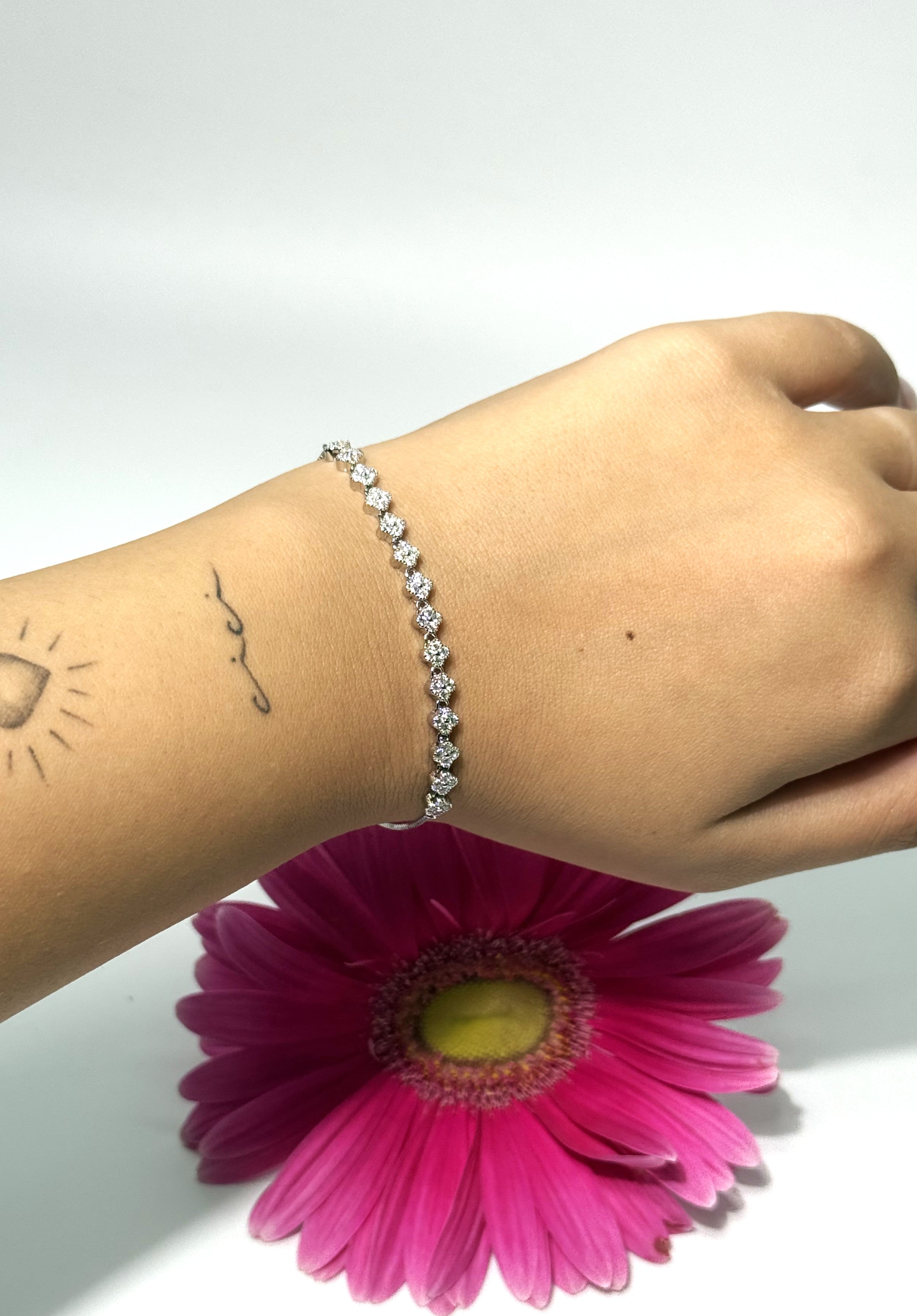 BRACCIALE TENNIS FLORA ARGENTO 925