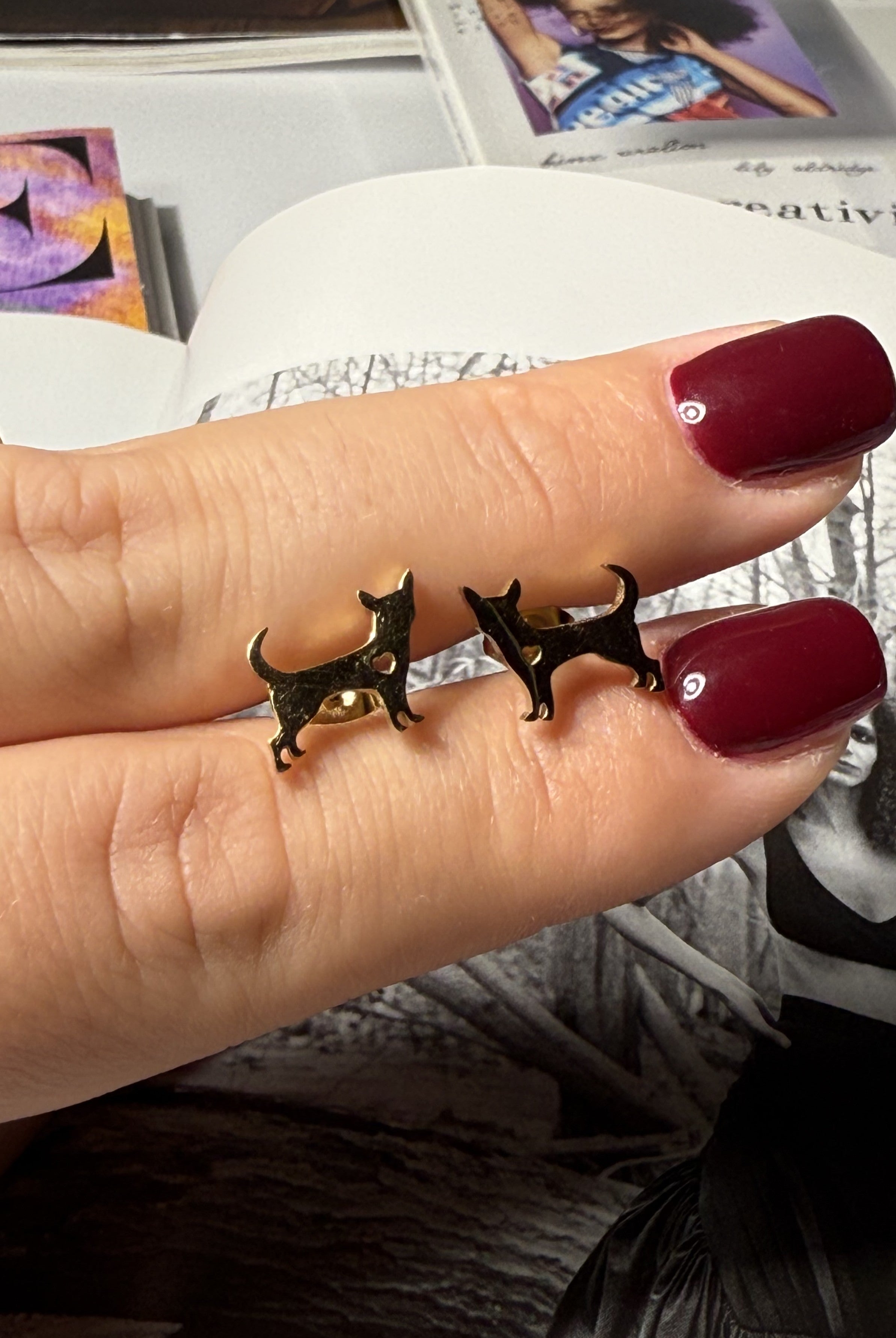 ORECCHINO CATS ACCIAIO 304 GOLD