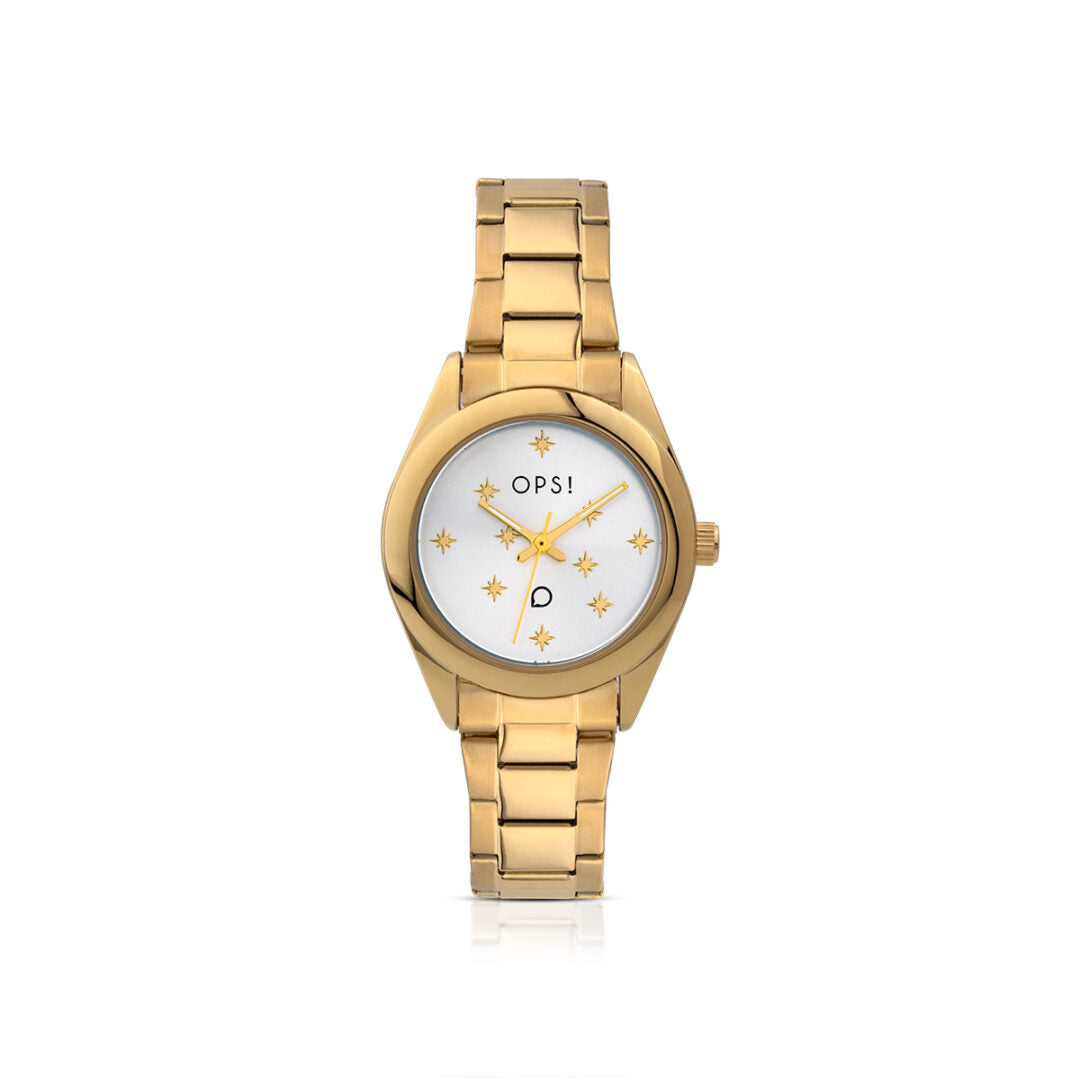 OROLOGIO OPS "BRIGHT" CASSA 31MM ACCIAIO DORATO SILVER OPSPW-1059