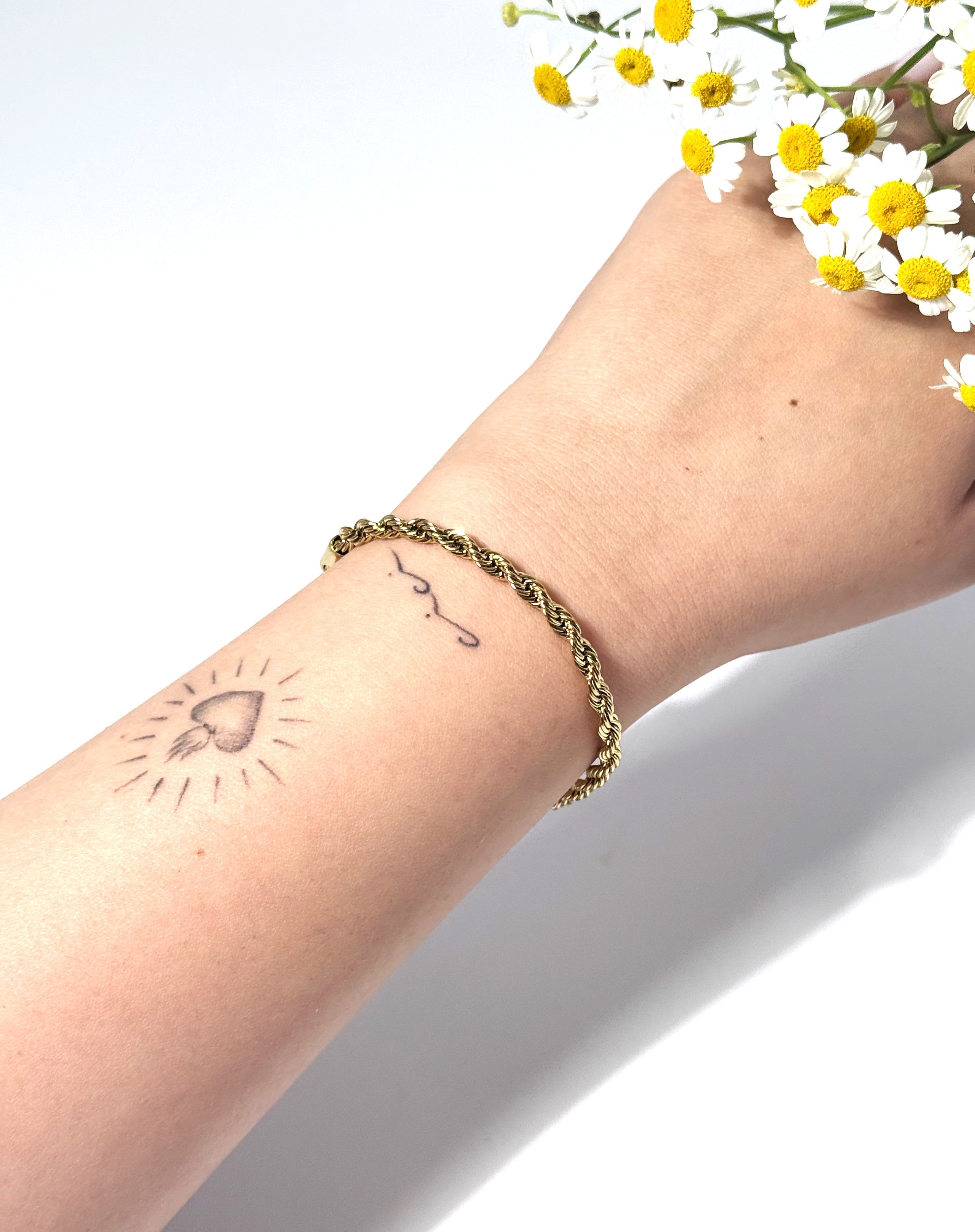 BRACCIALE FUNETTA ACCIAIO 316 5MM GOLD 20+5CM