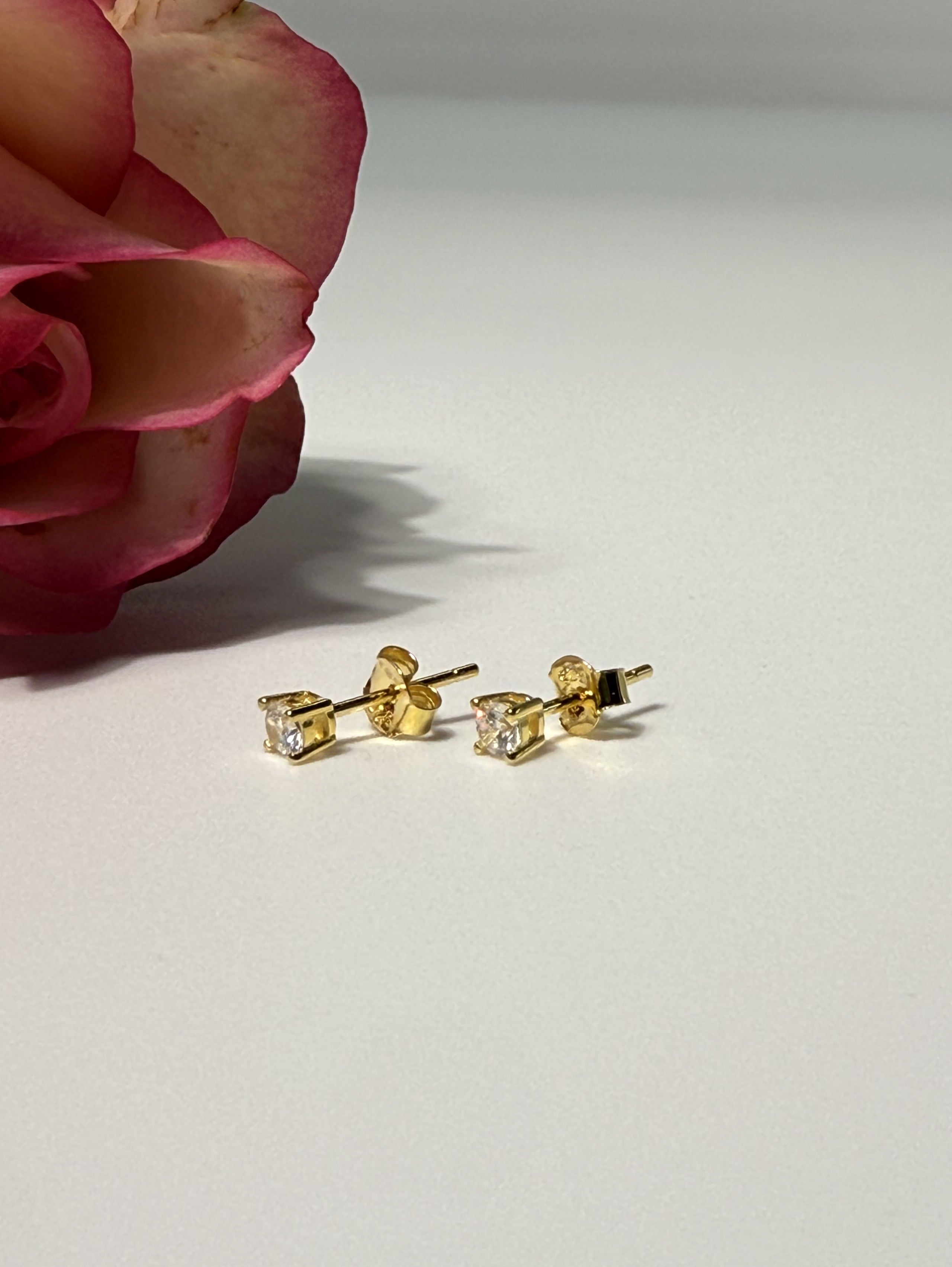 ORECCHINO PUNTO LUCE ZIRCONE BIANCO ARGENTO 925 GOLD