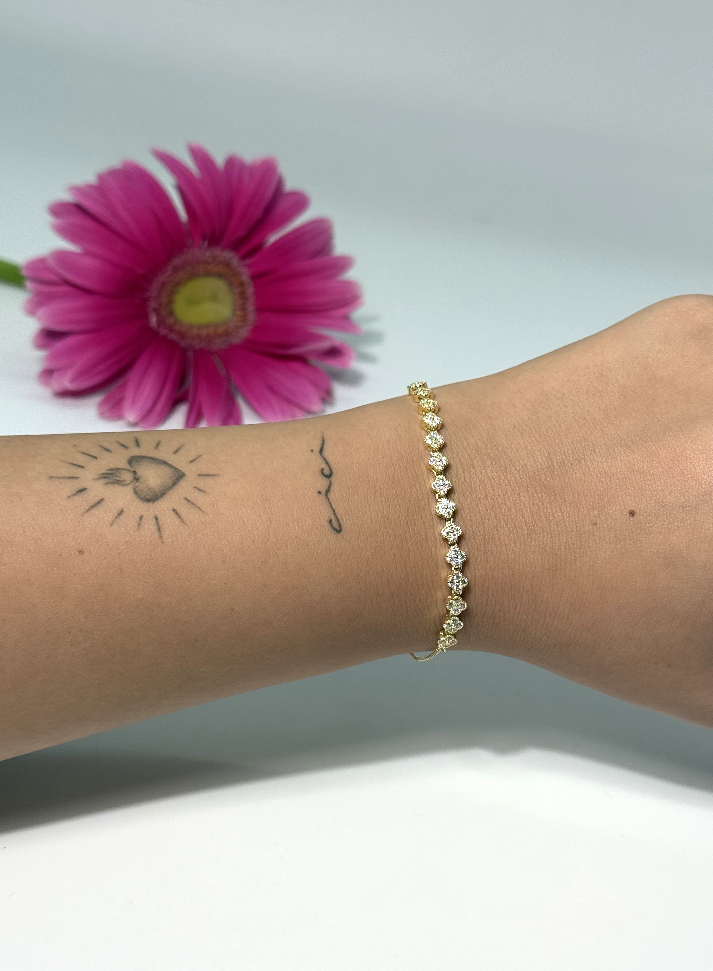 BRACCIALE TENNIS FLORA ARGENTO 925 GOLD