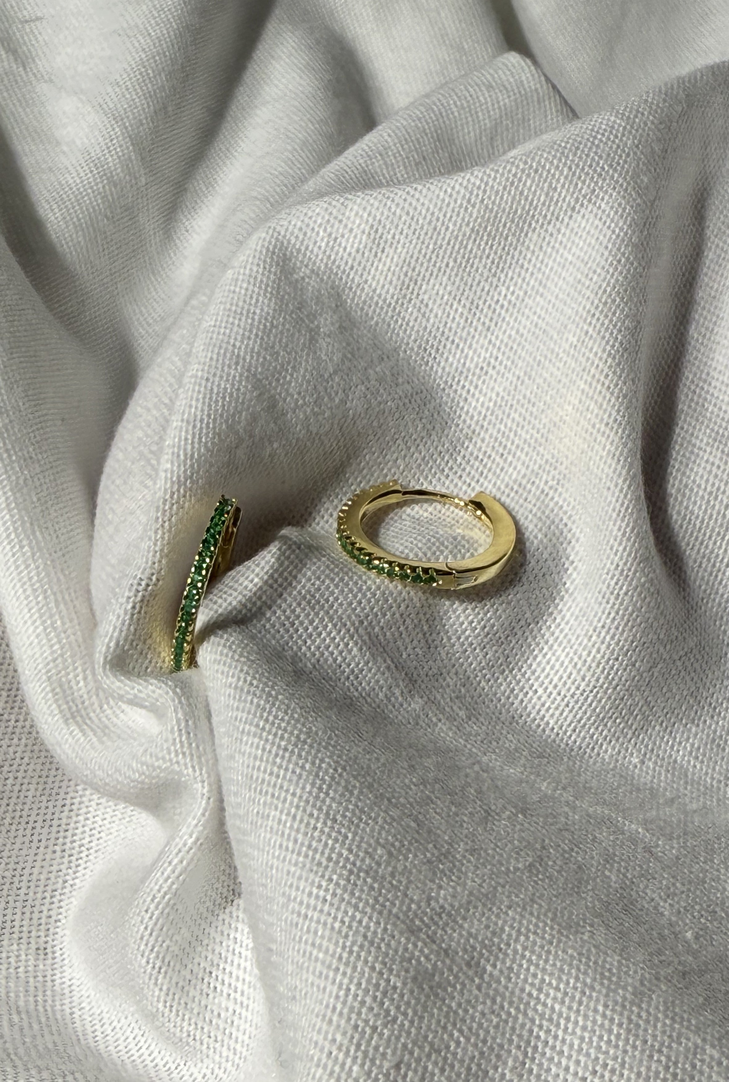 CERCHIETTO ADELE ARGENTO 925 COL.ORO ZIRCONI VERDE