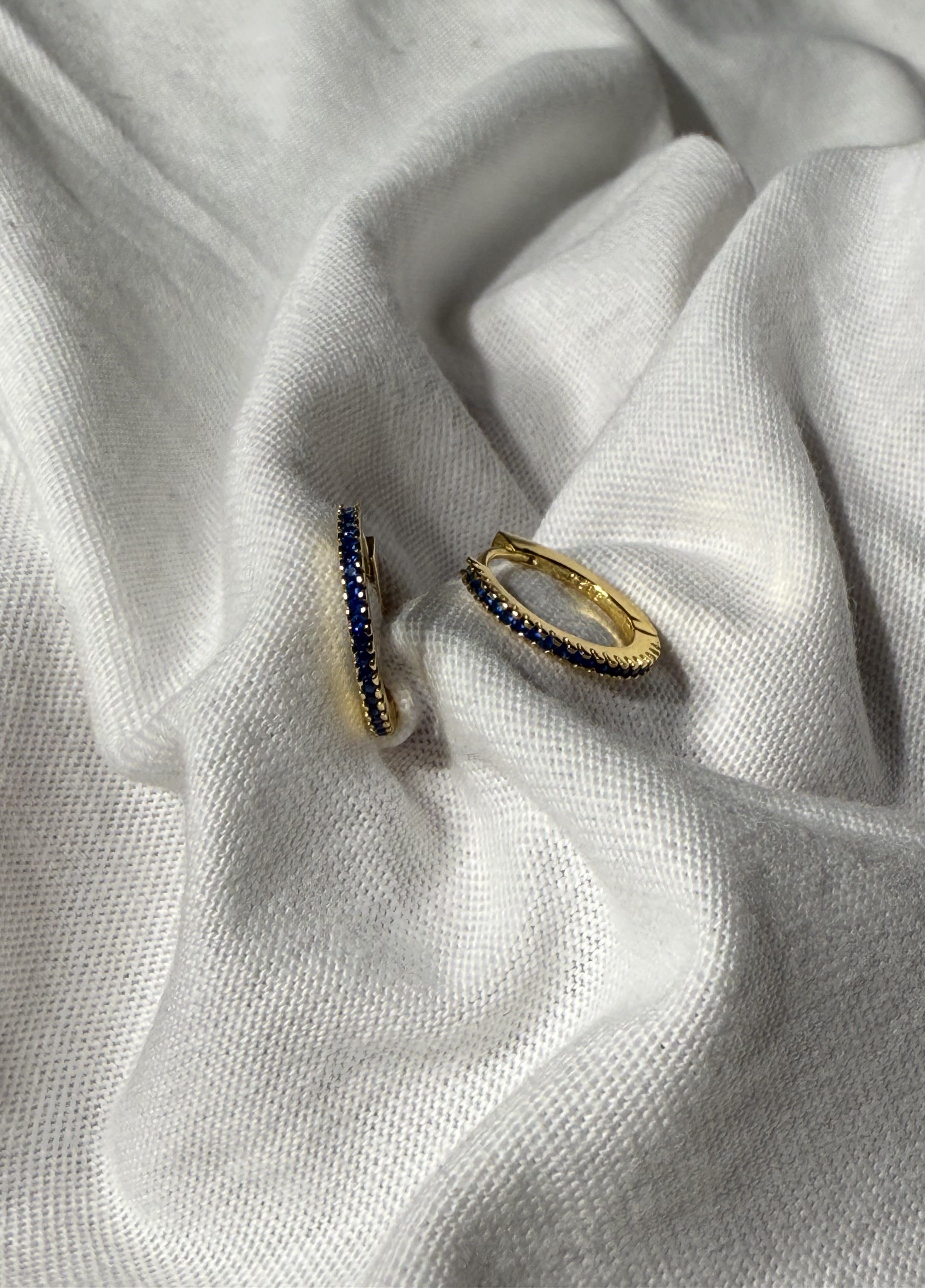 CERCHIETTO ADELE ARGENTO 925 COL.ORO ZIRCONI BLU