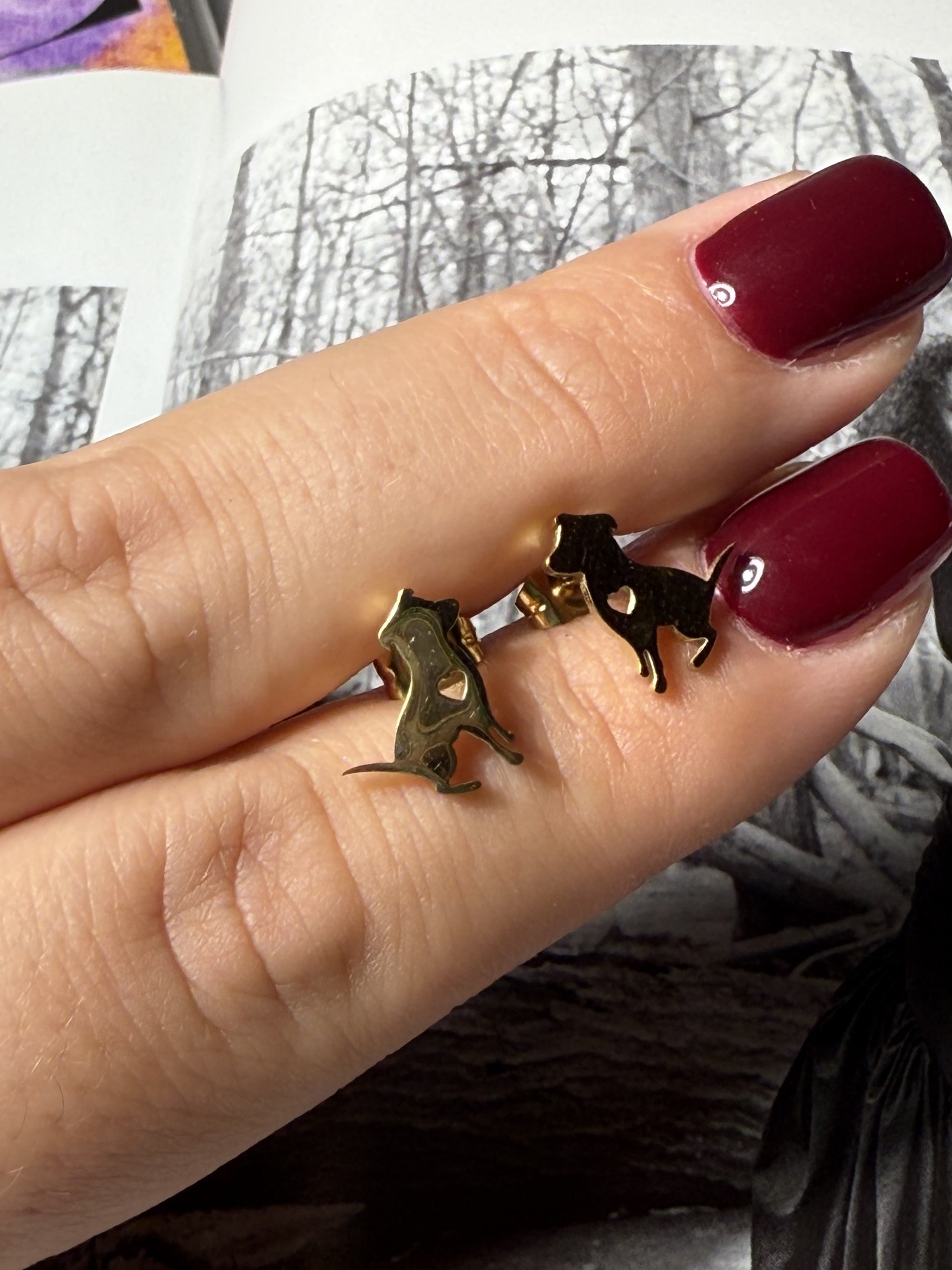 ORECCHINI DOG ACCIAIO 304 GOLD