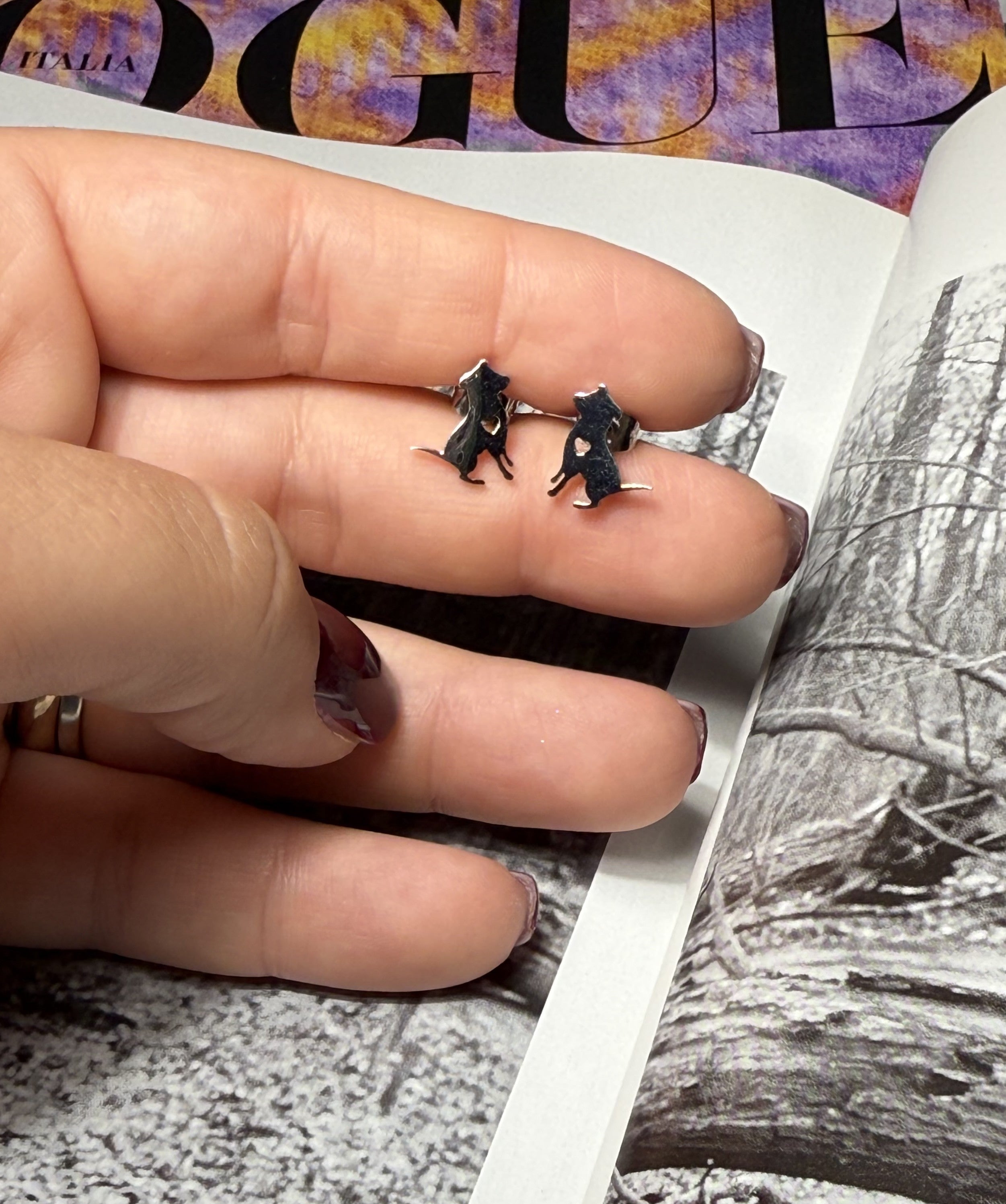 ORECCHINI DOG ACCIAIO 304 SILVER