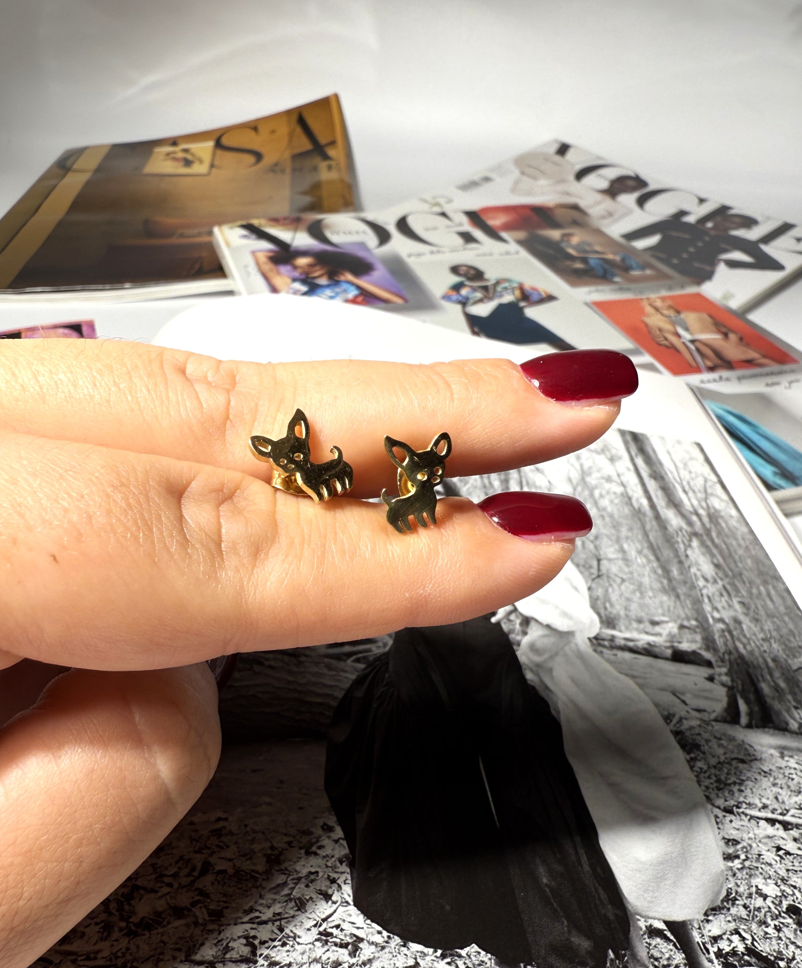 ORECCHINI CHIHUAHUA ACCIAIO 304 GOLD