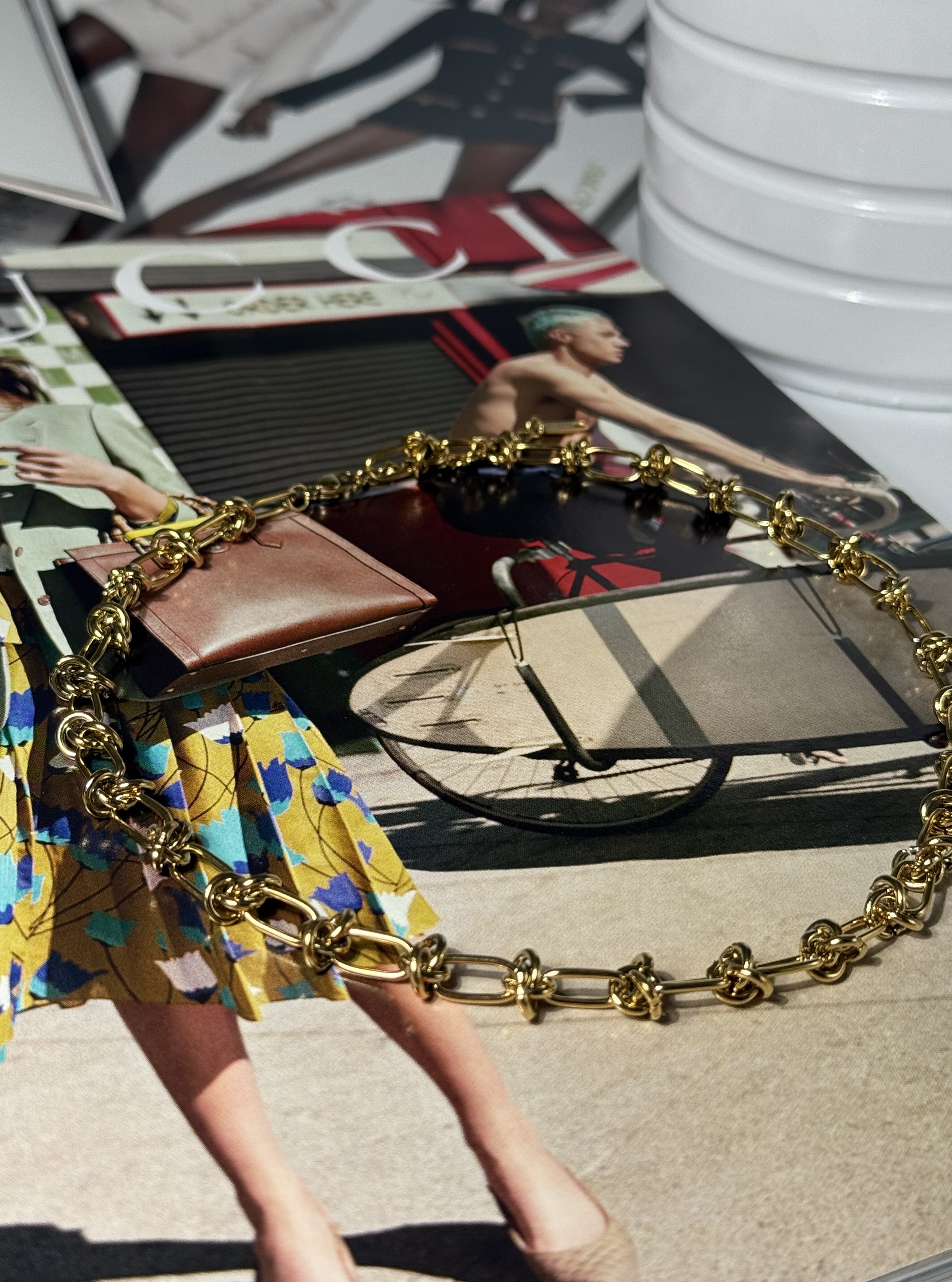 COLLANA CATENA NODO ACCIAIO 304 GOLD