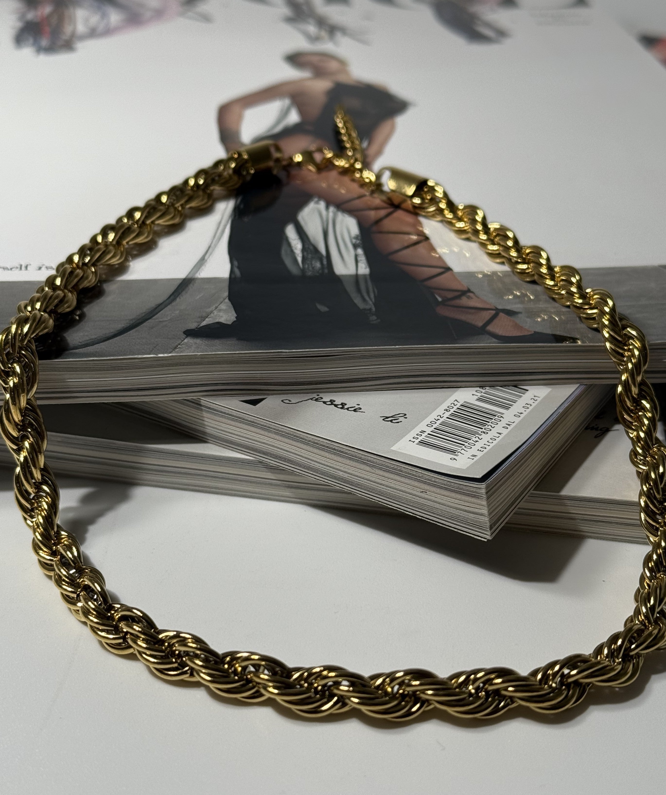 COLLANA FUNETTA BIG (8MM) ACCIAIO 316L GOLD