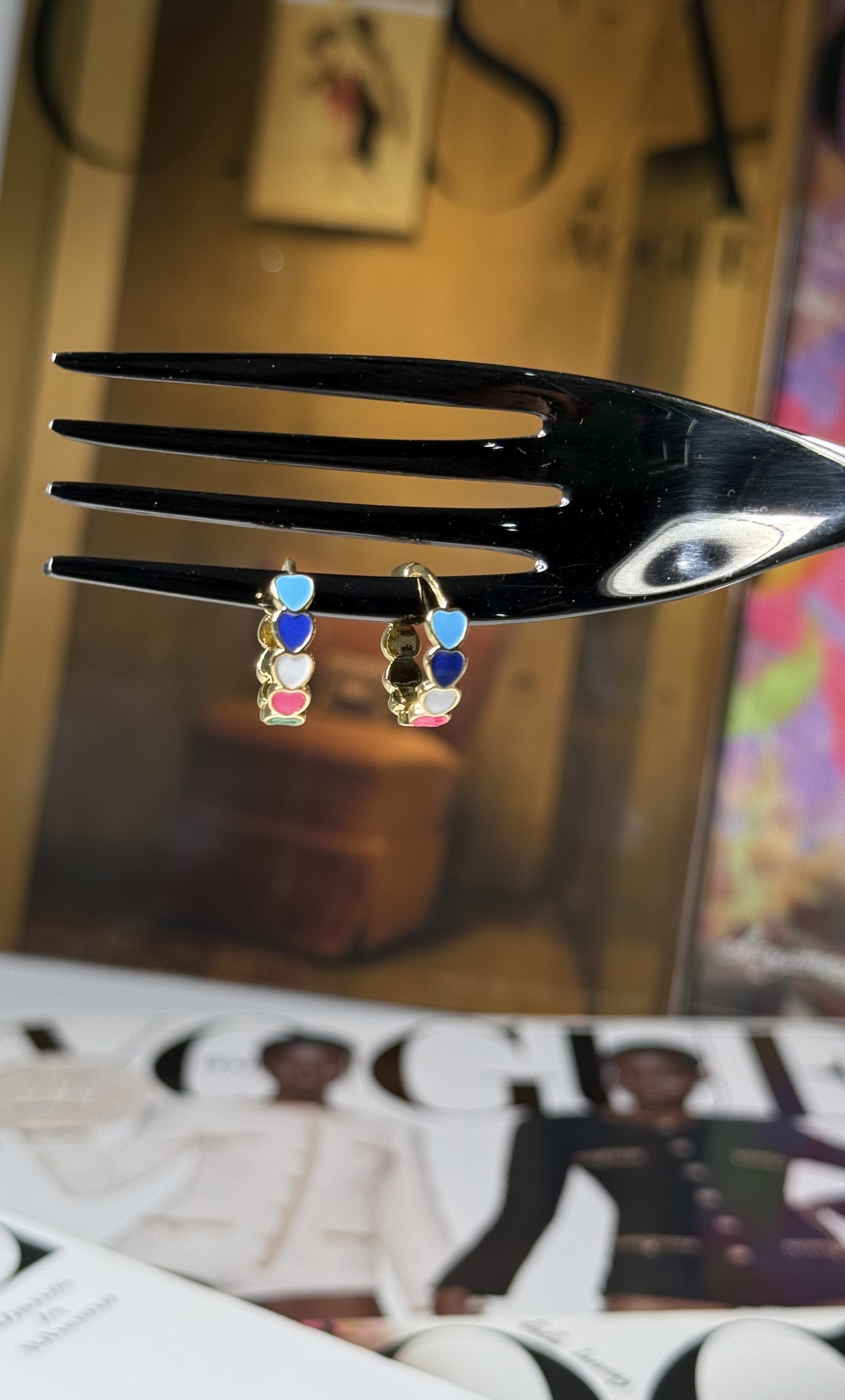 CERCHIETTO CUORICINI MULTICOLOR ACCIAIO 304 GOLD