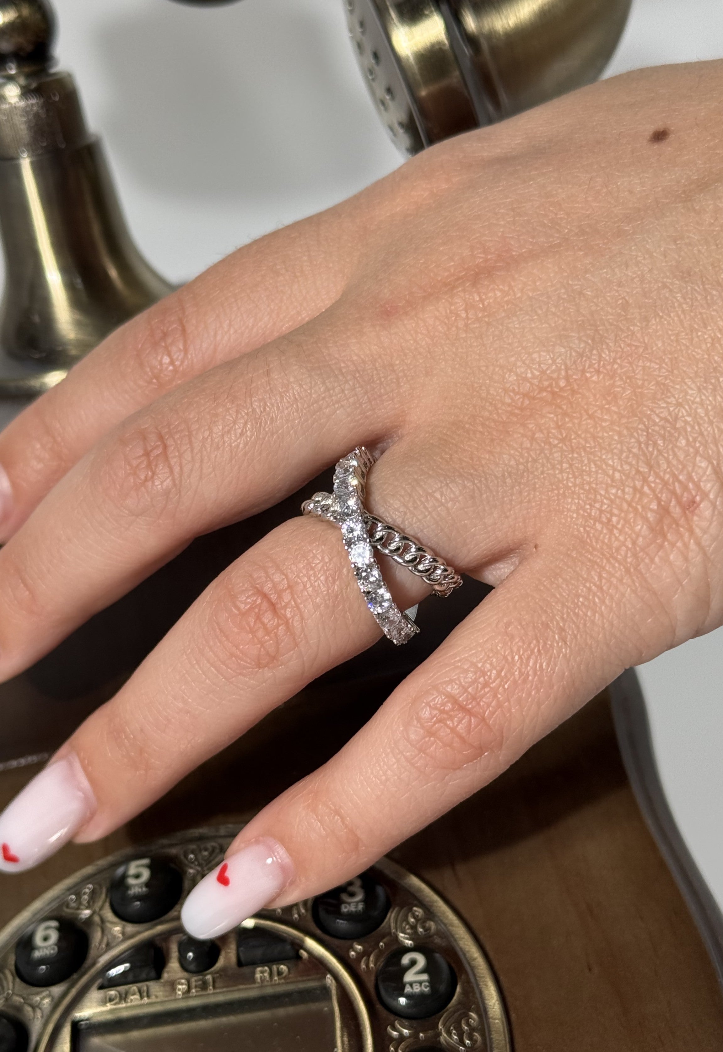 ANELLO X IN ARGENTO 925