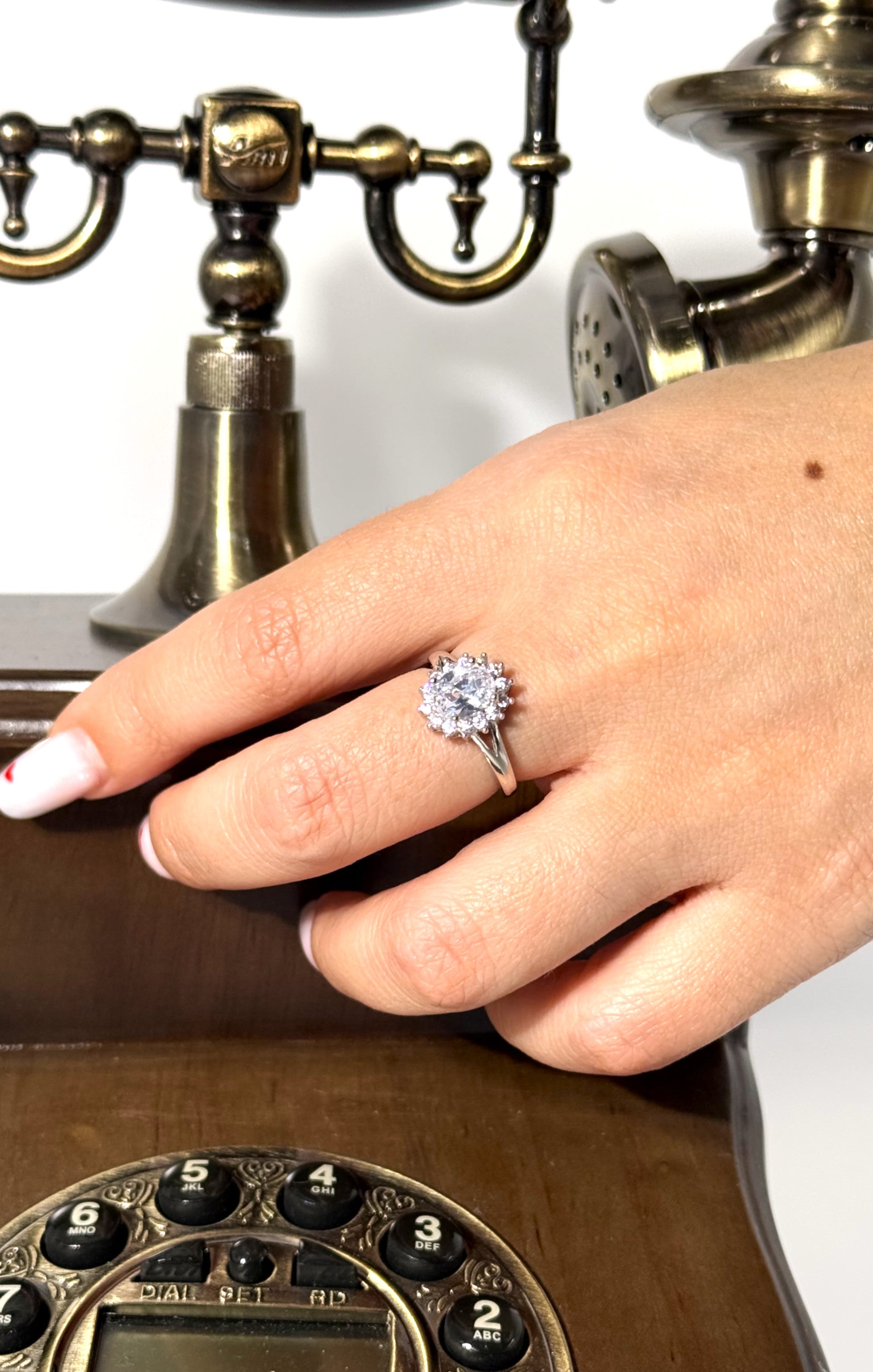 ANELLO KATE ZIRCONI BIANCHI ARGENTO 925