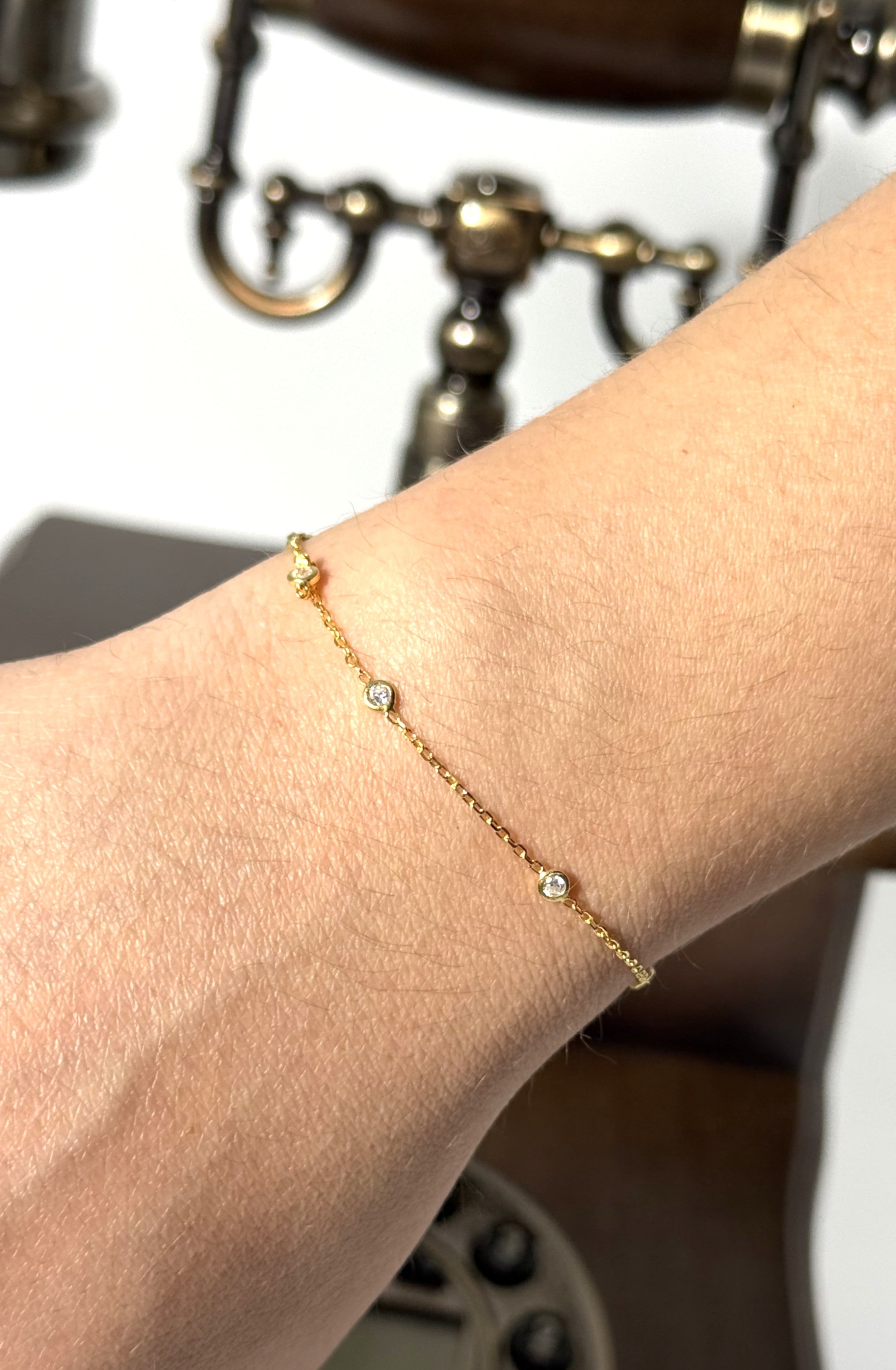 BRACCIALE PUNTO LUCE ZIRCONI BIANCO GOLD IN ARGENTO 925