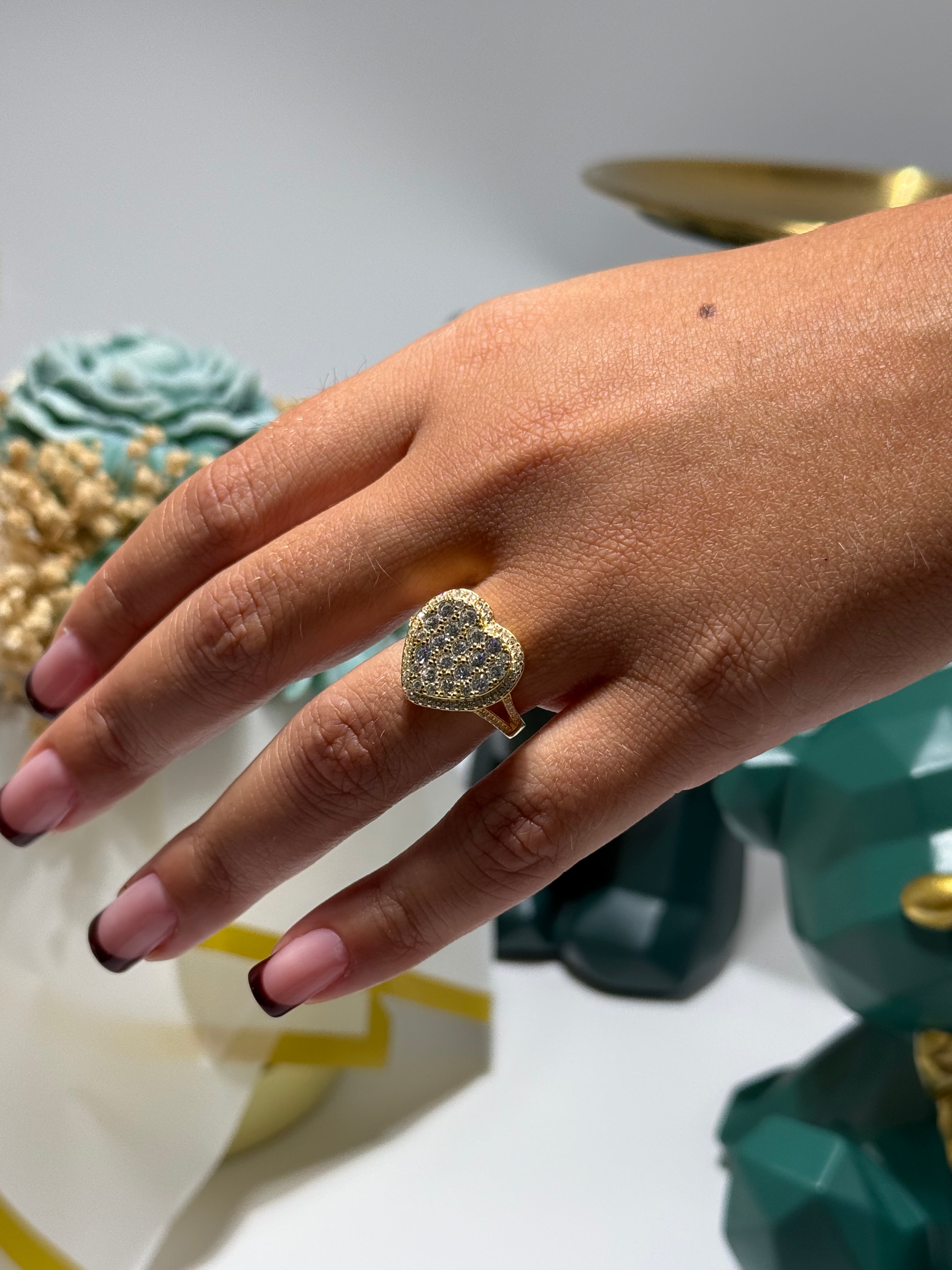 ANELLO RITA CUORE ZIRCONATO COL.ORO ARGENTO 925