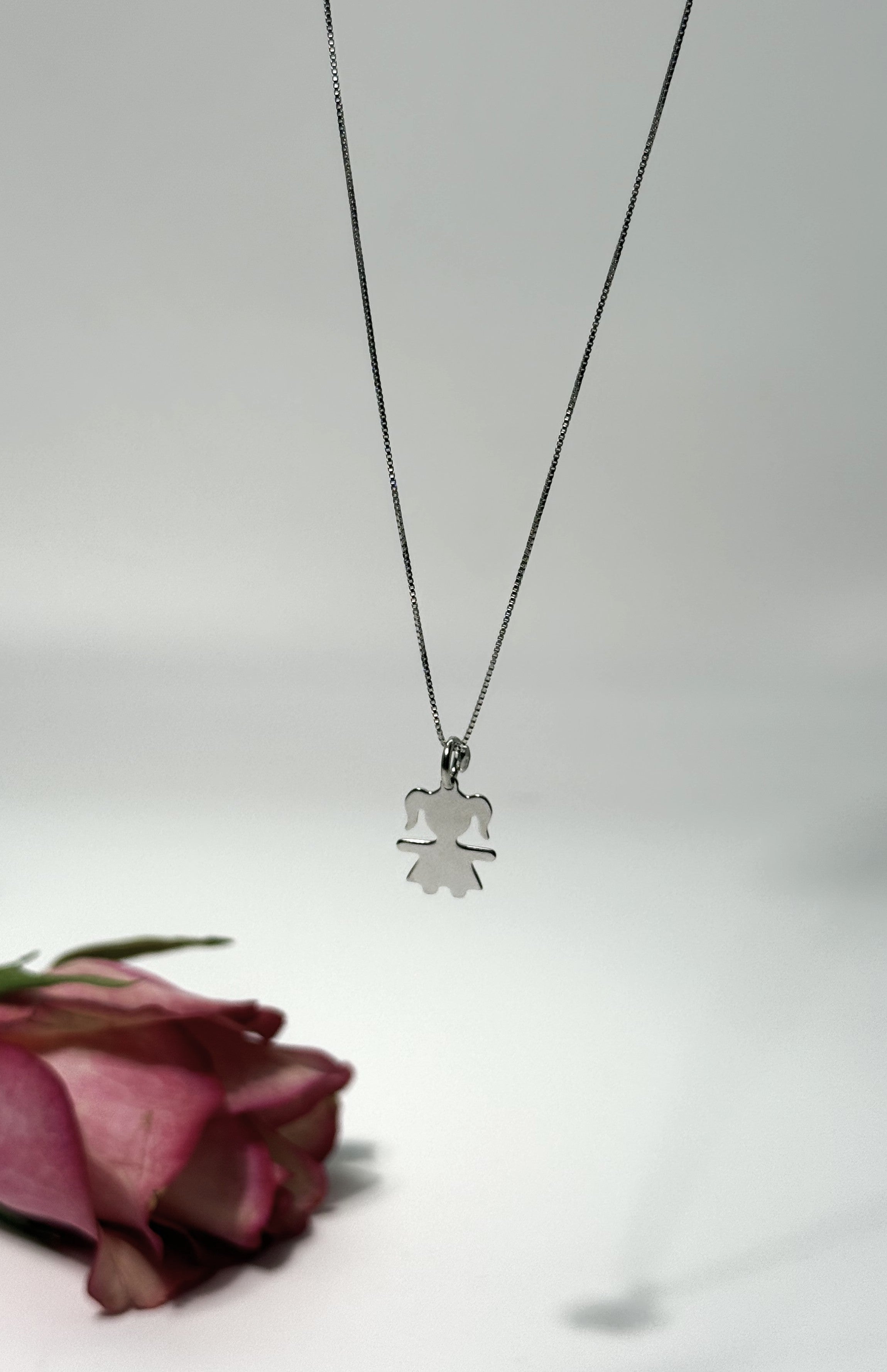 COLLANA CON CIONDOLO BIMBA  (1.5CM) IN ARGENTO 925